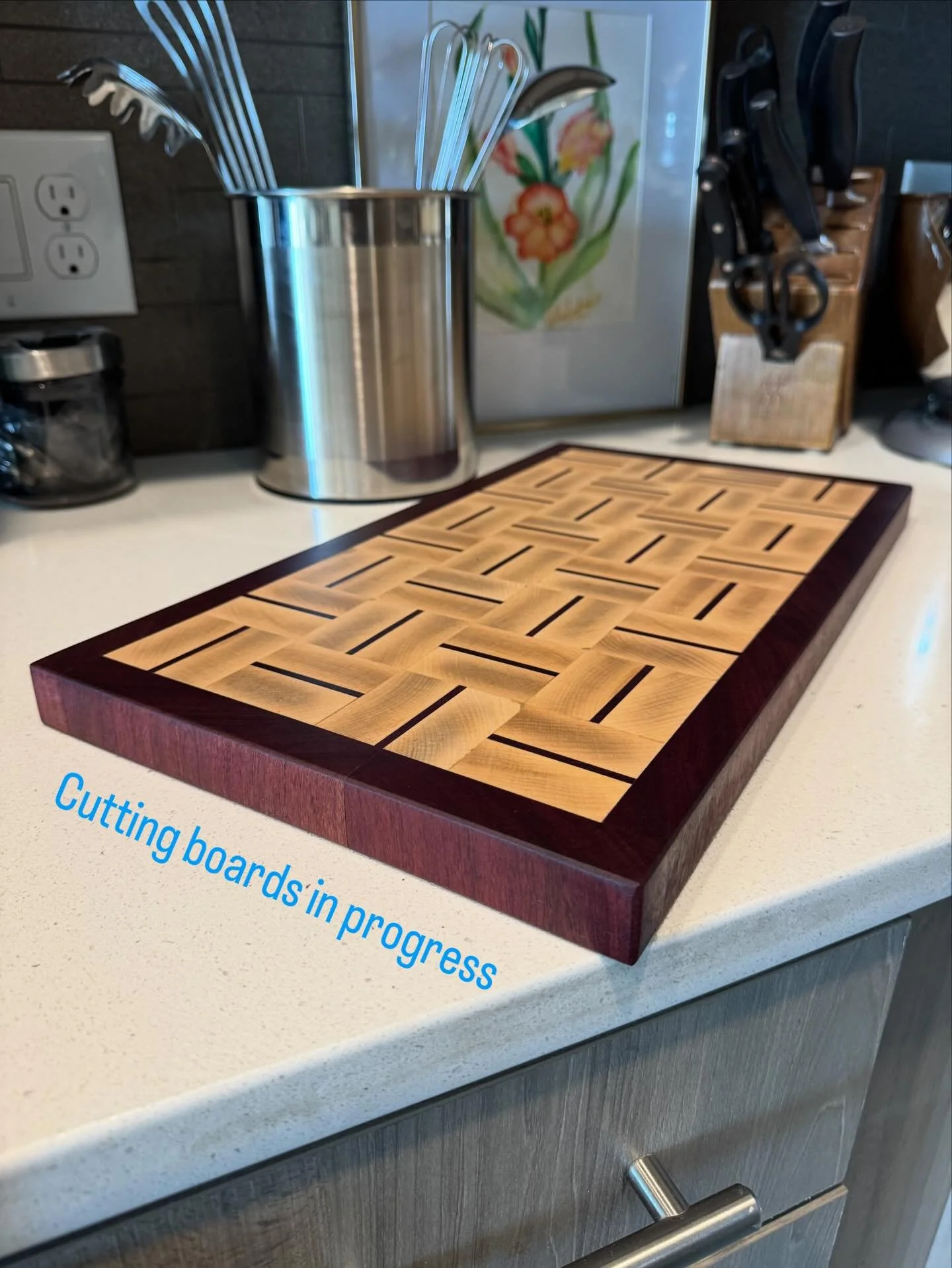 Cutting boards in progress for the holidays #elevatedhardwoodfloors #cuttingboard #endgrain