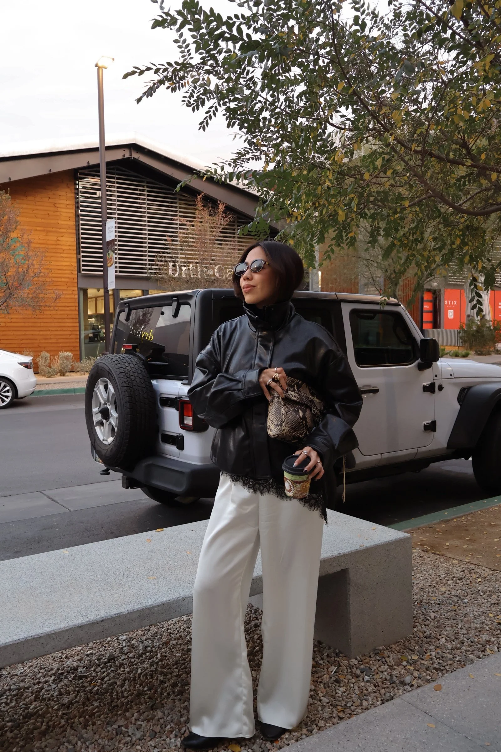 white silk pants outfit