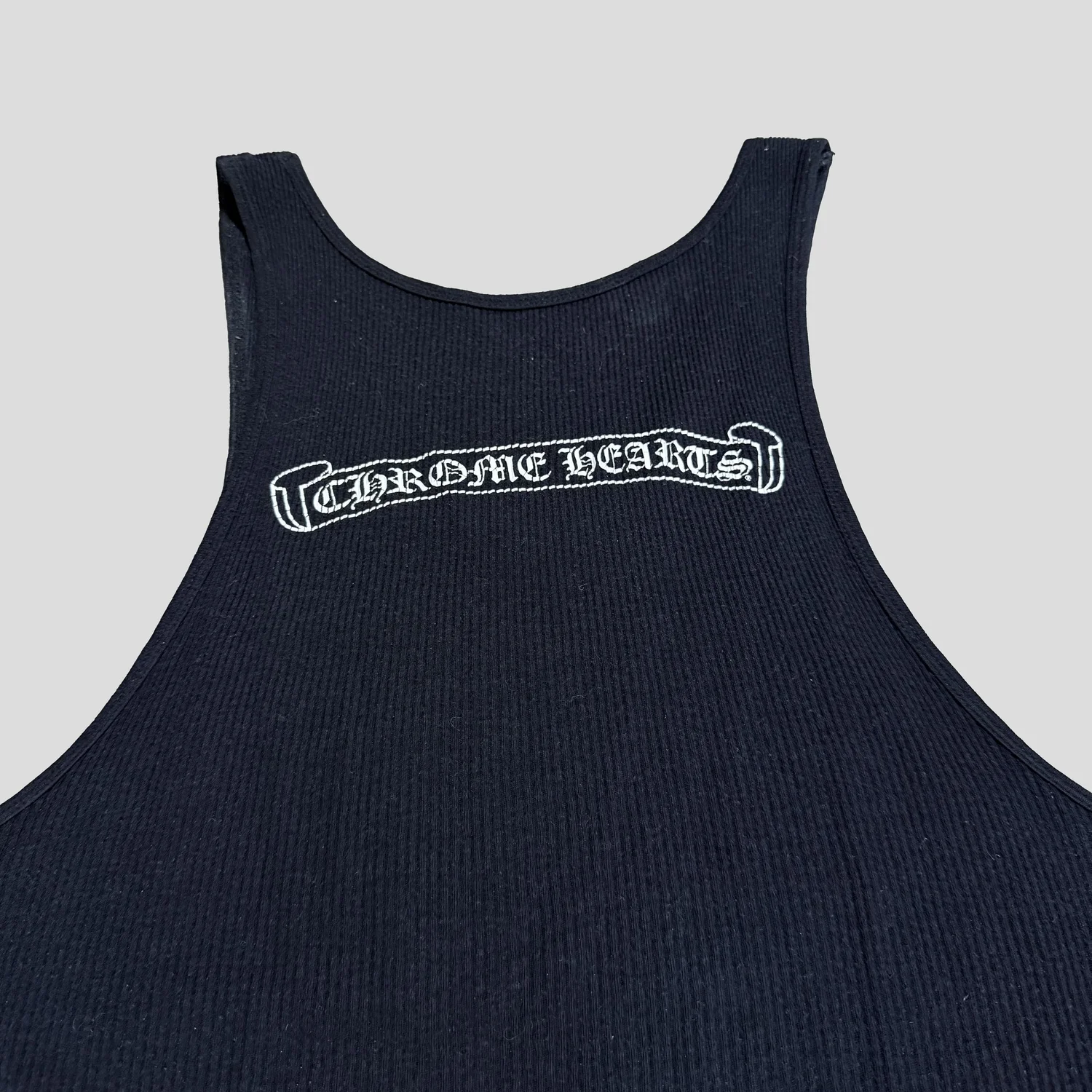 chrome heart tank dress Hearts Vintage Robert Mapplethorpe Top White Mini Sleeveless V Chrome Hearts Scroll Logo Tank