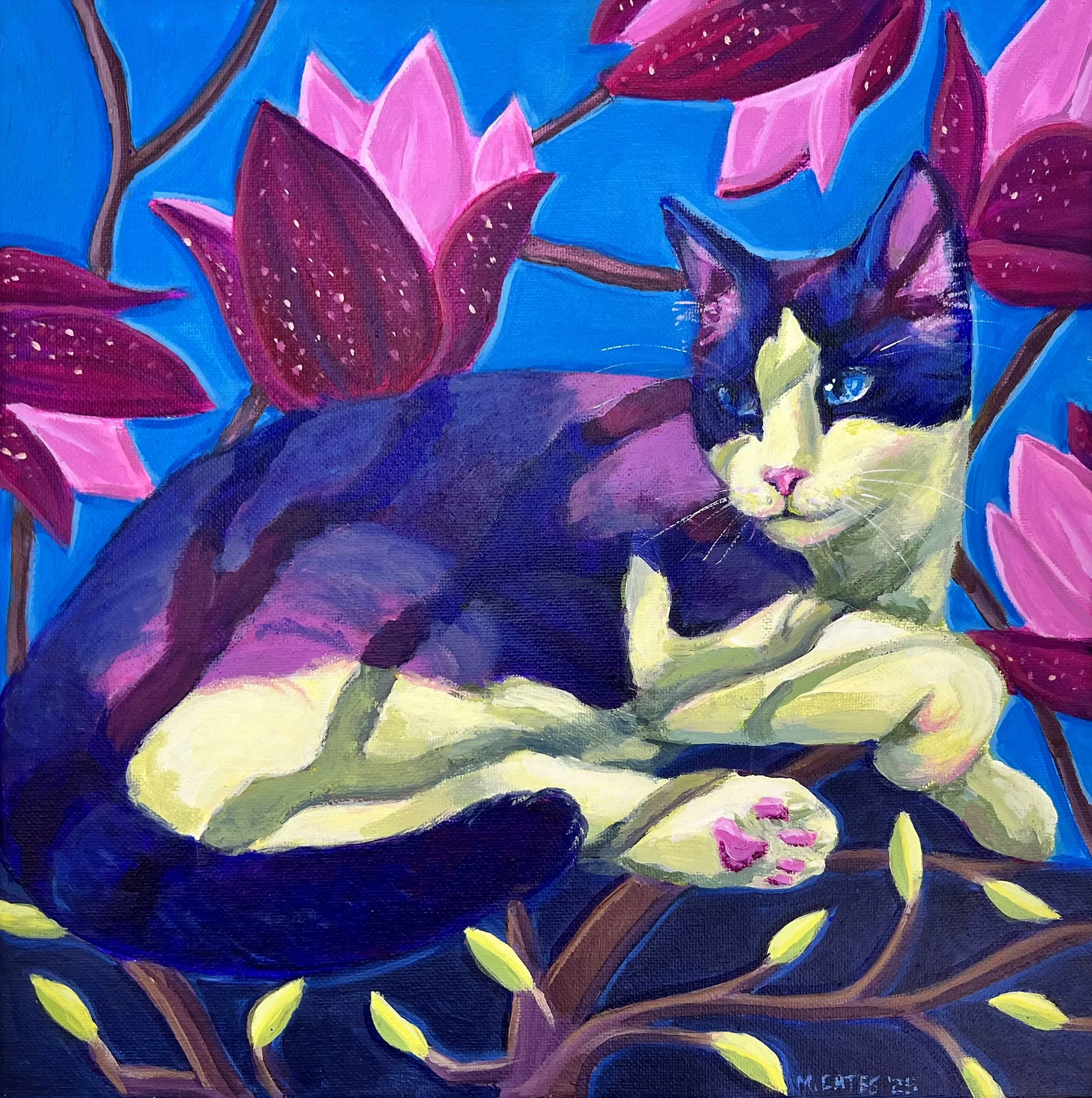 "Spring", 12x12, acrylic on canvas, 2025.