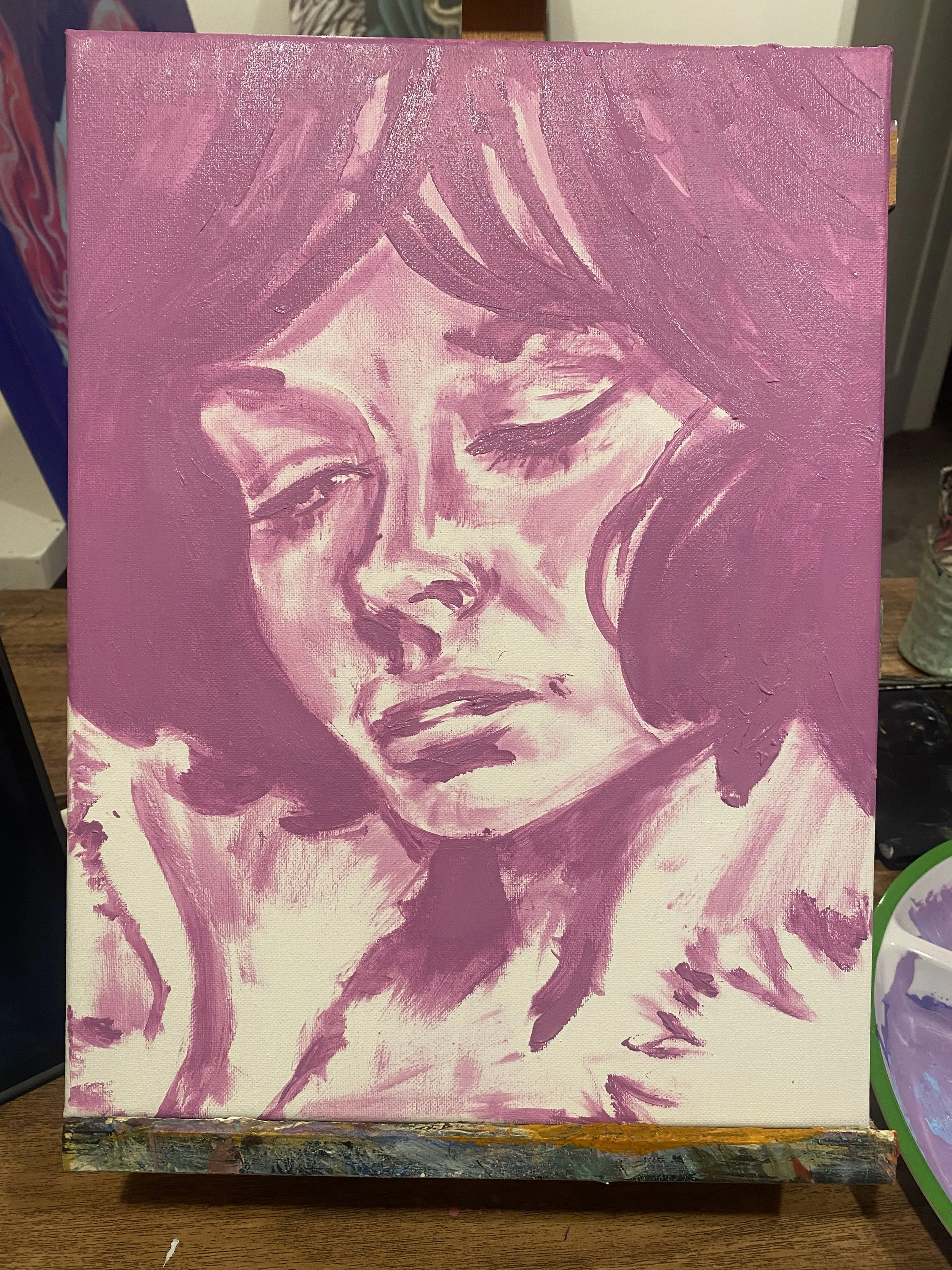 Purple portrait sketch