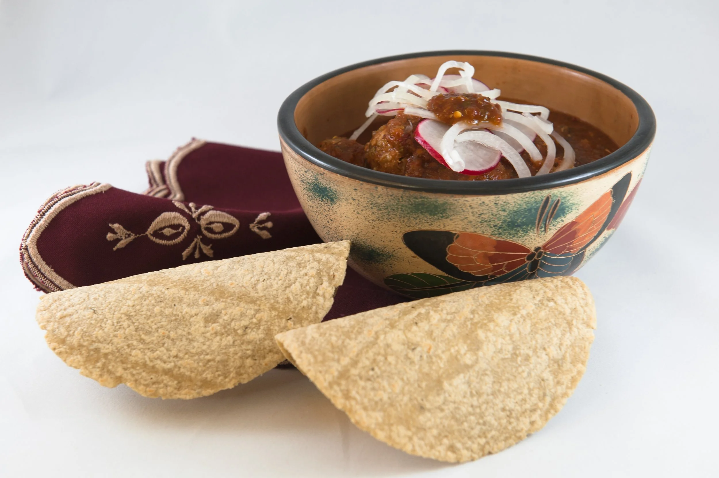 Recipe for Albondigas (Meatballs) in Roasted Fire, La Clásica Chipotle, Chile Verde, Little Red Hot or Big Red Hot Salsa