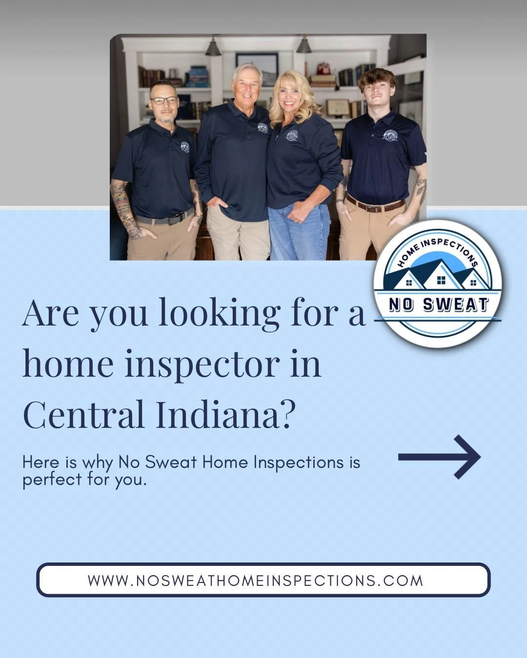 Rooted in service. Built on trust.

As a veteran-owned and Shriner-owned home inspection company, No Sweat Home Inspections is committed to integrity, reliability, and looking out for the families we serve. Our job doesn&rsquo;t end when the inspecti