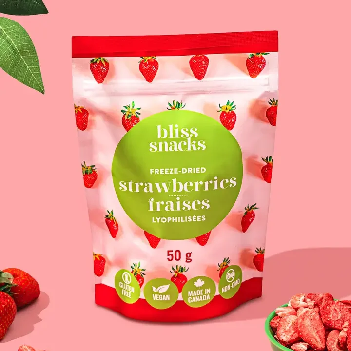 Freeze-Dried Strawberry Slices (50 Grams per Pouch)