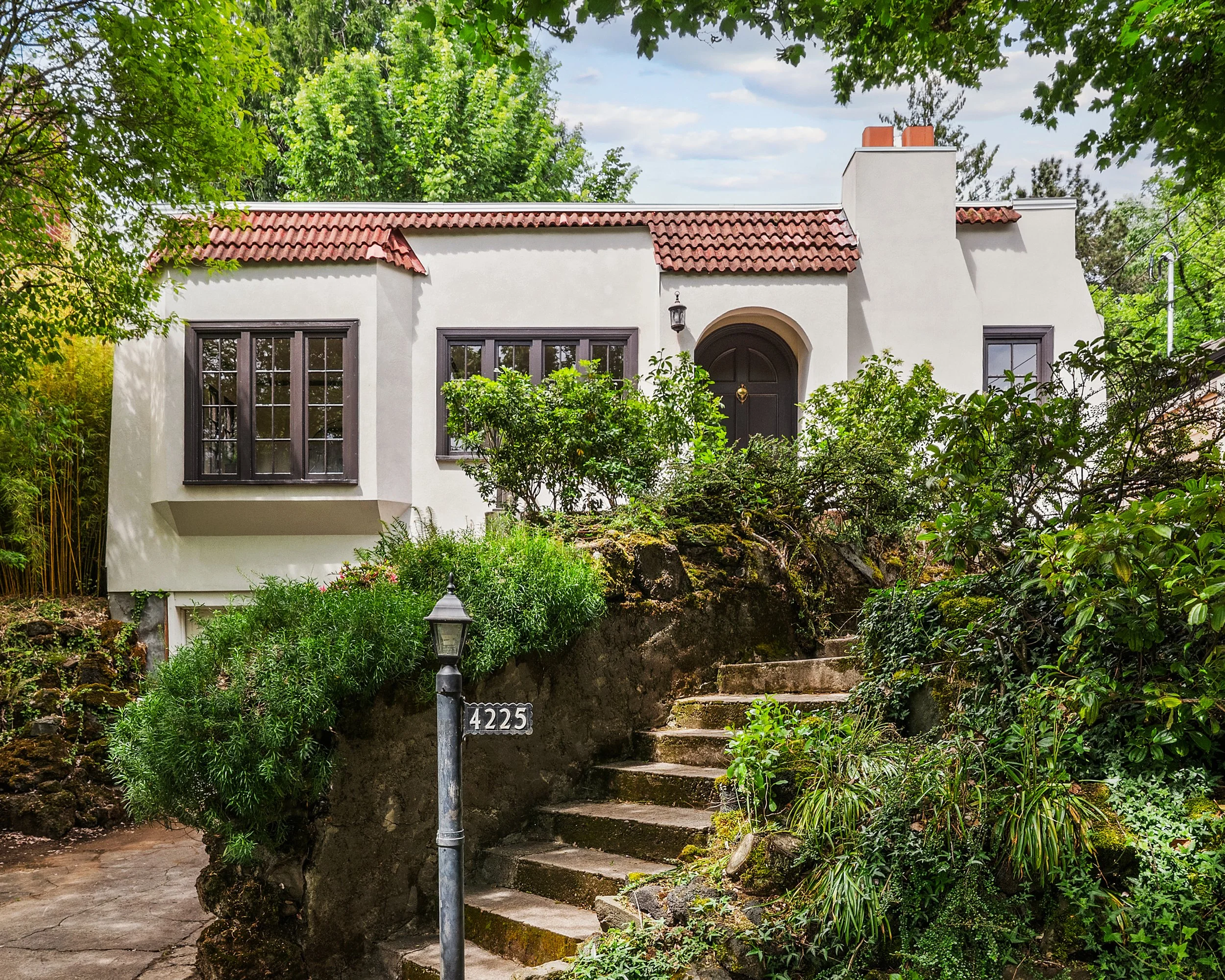 Laurelhurst neighborhood in Portland, Oregon. Cozy Spanish style architecture. Photographed for a real estate listing. Design forward real estate agent in Portland, OR.
