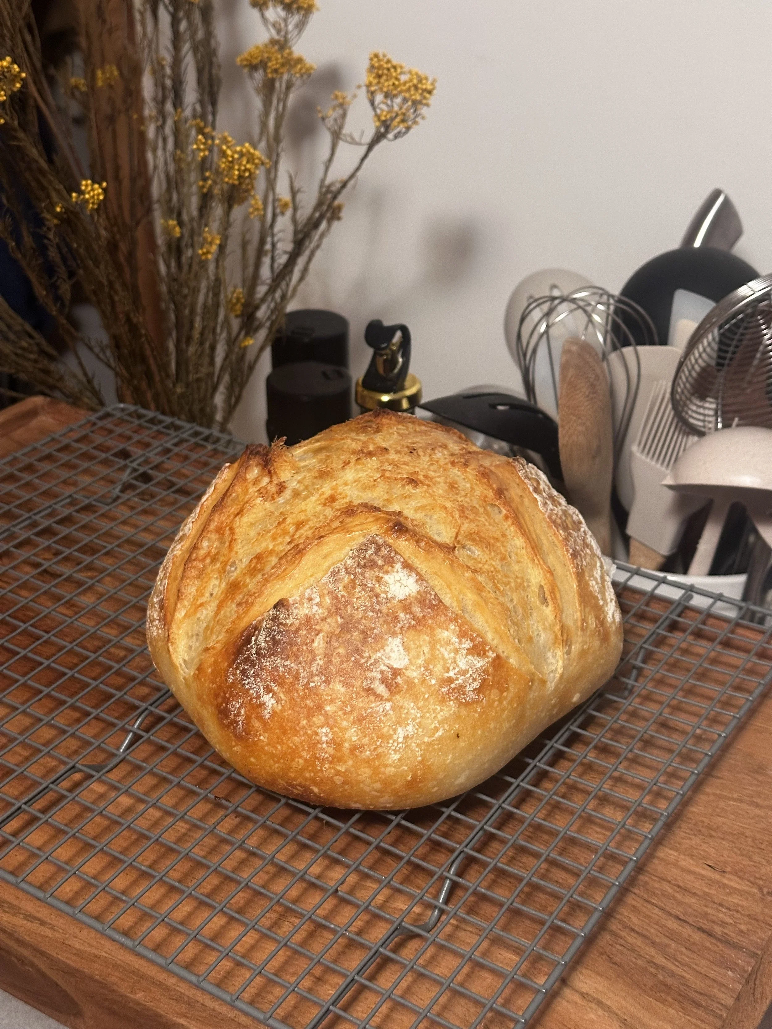 Freshly baked original sourdough loaf