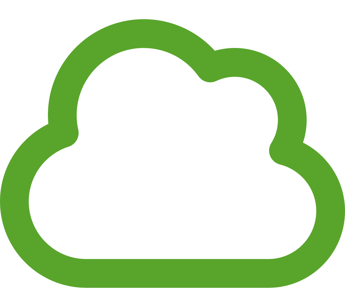 Green cloud-shaped outline on a transparent background.