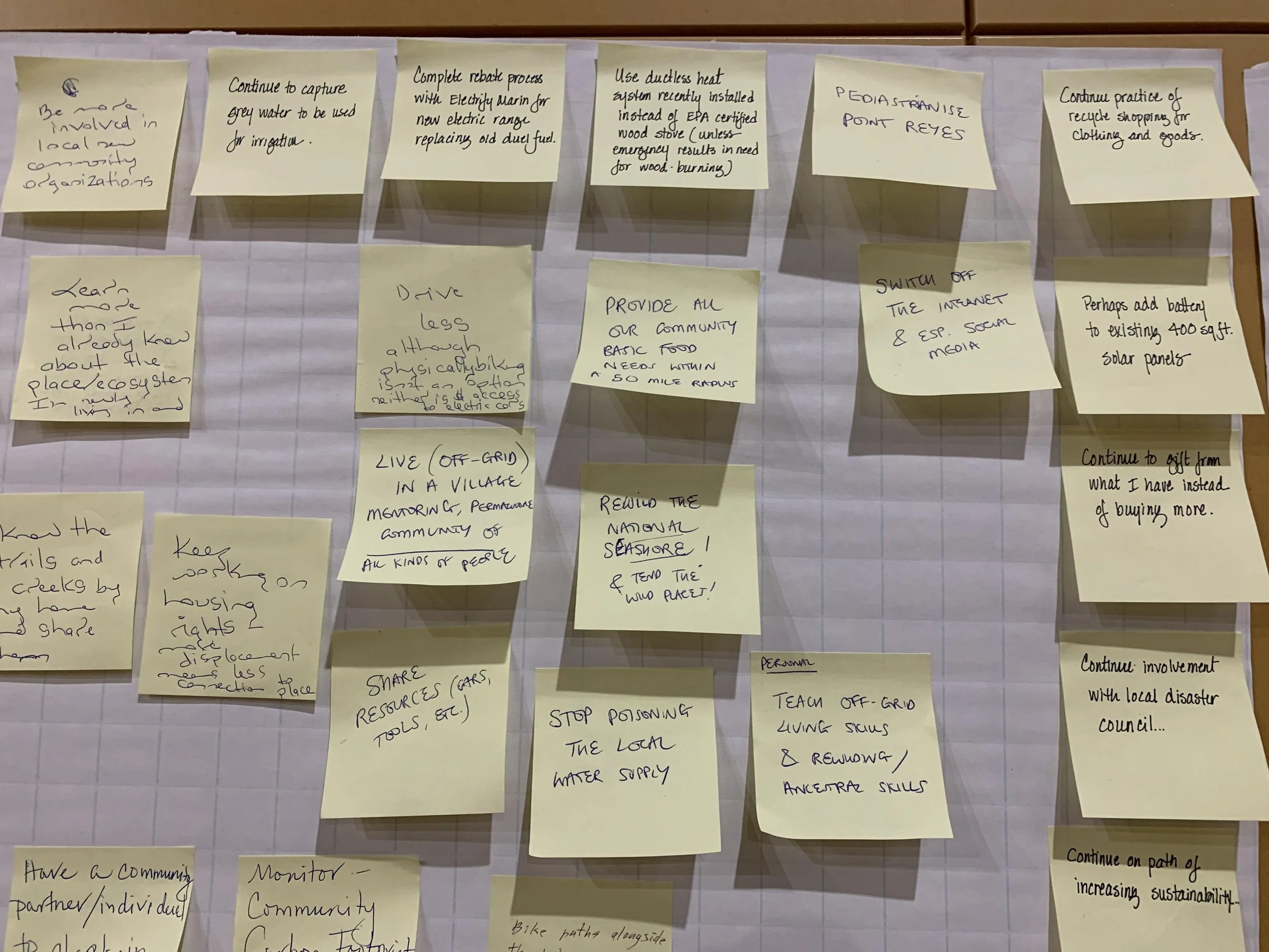 Community members offered their climate action visions