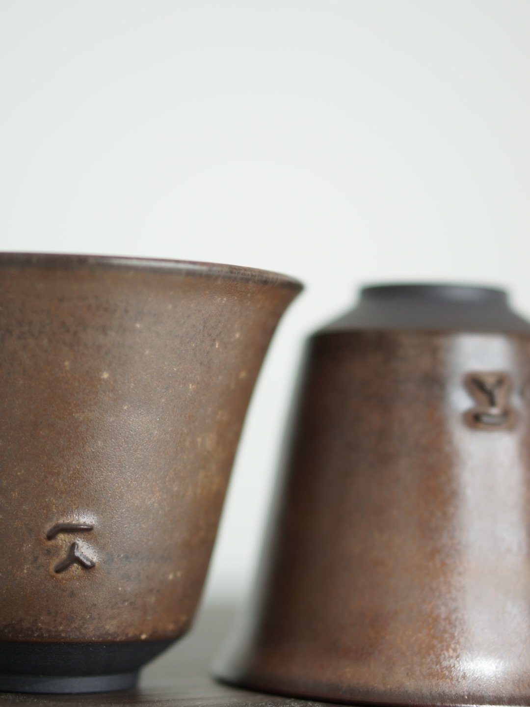 Yunomi and matcha cups in Chestnut. There are still a few left of both styles btw.