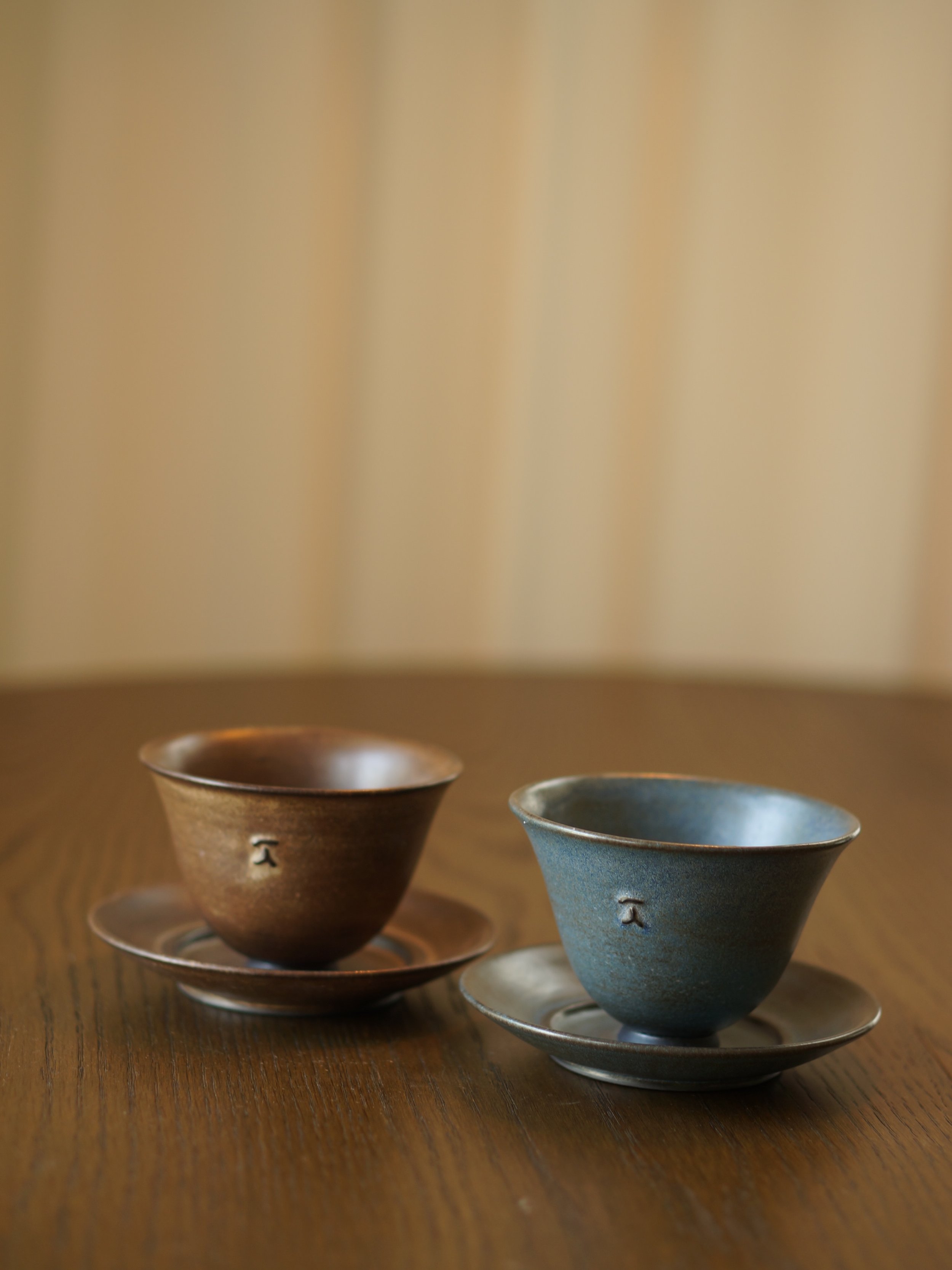 Classic rounded Yunomi teacups and coasters will be part of my fall collection coming very soon 🤎💙🫶🏻