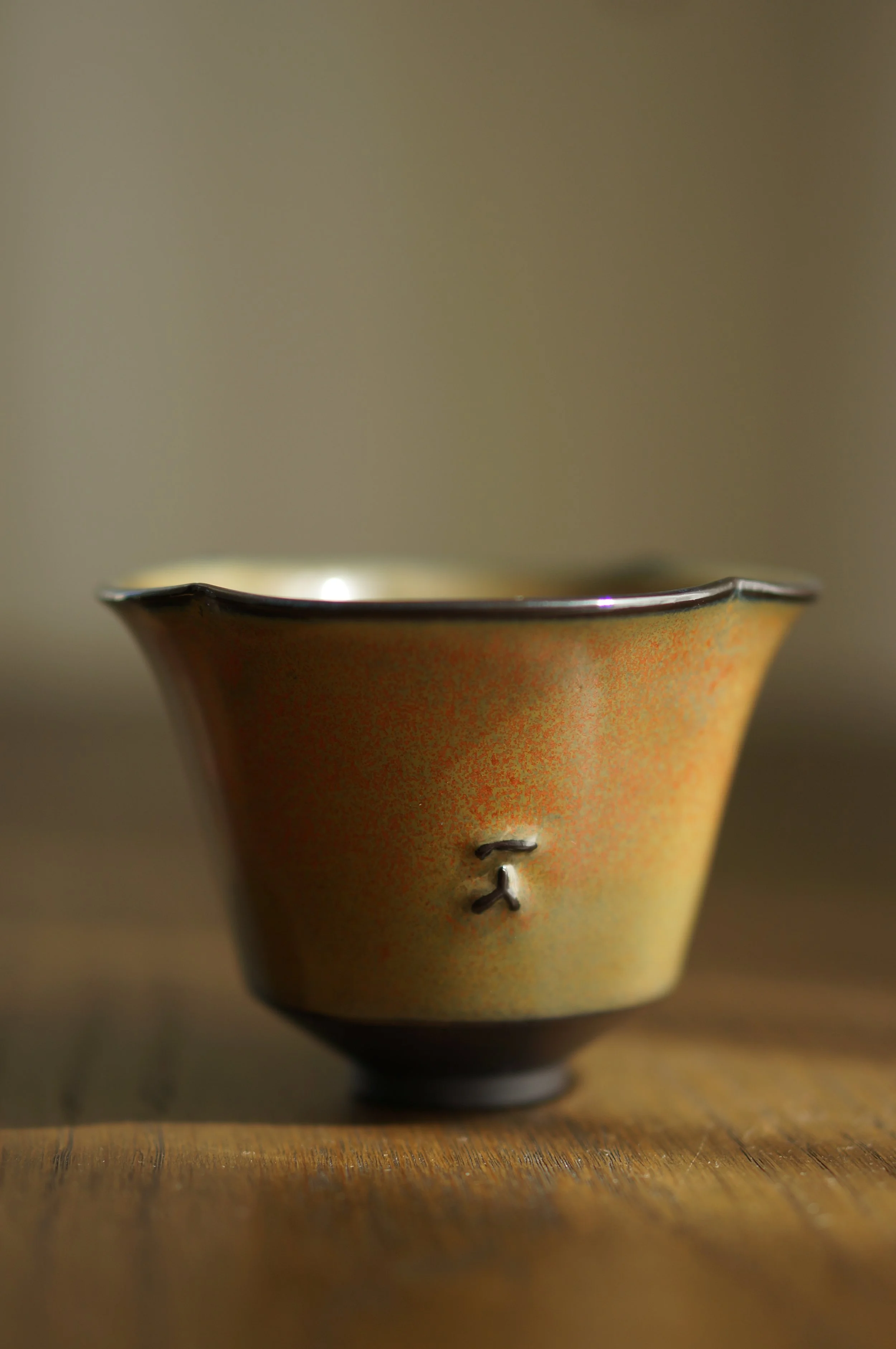 4 petal Flower Cup - Burnt Umber