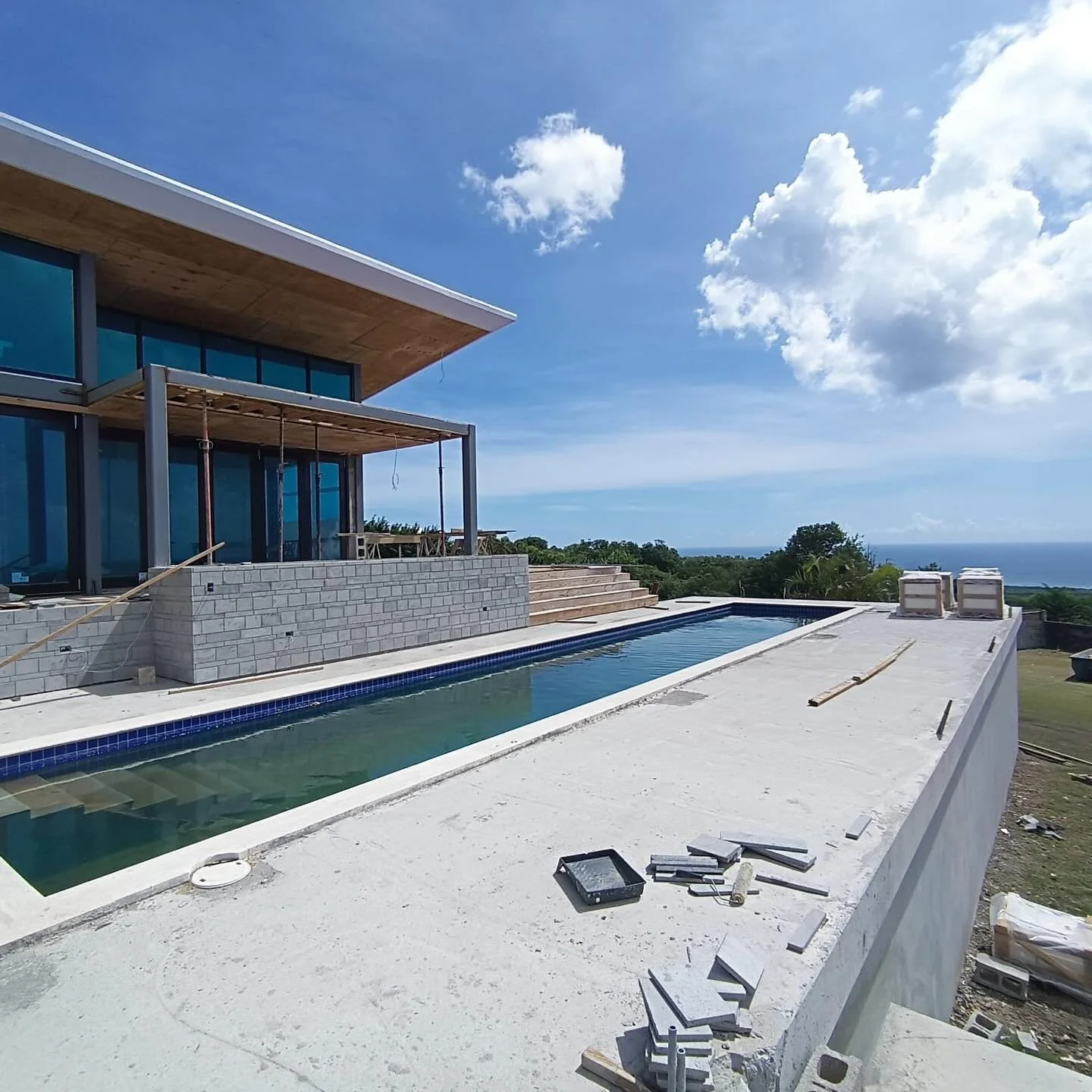 We&rsquo;re gaining on it! Coral stone arrived and ready for installation, Eucalyptis ceilings underway, rough grading done &hellip; looking at a January completion!
Architect | @morehousemacdonald 
GC | @theintegrumgroup
Interior Design | @elizabeth