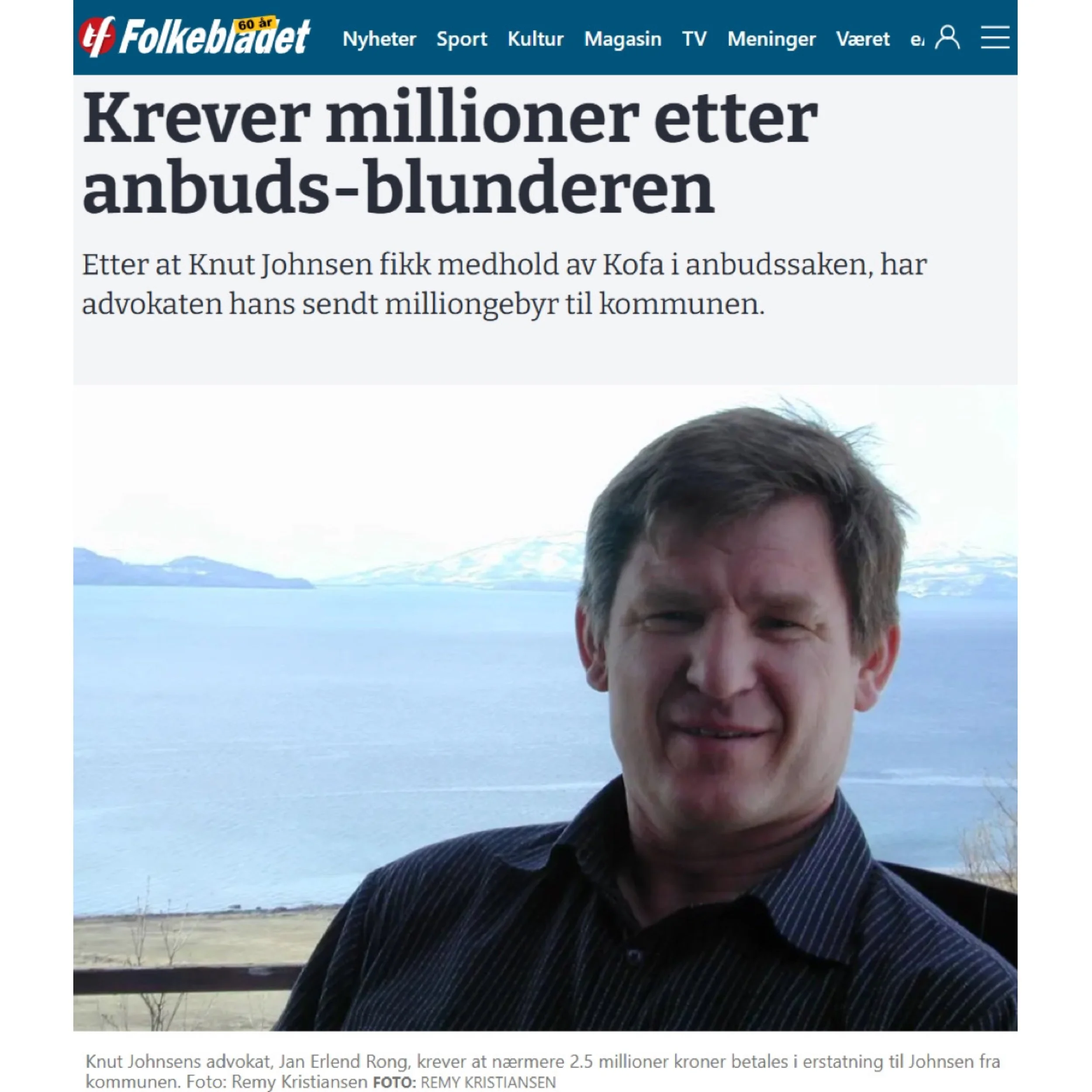 Advokat Rong i Folkebladet