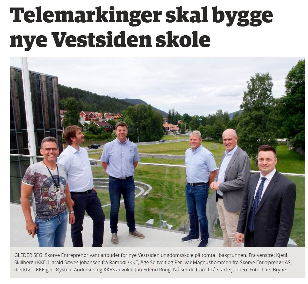 Rong bistod Kongsberg kommunale eiendom (KKE) i en konkurranse med forhandling om byggingen av Nye Vestsiden ungdomsskole