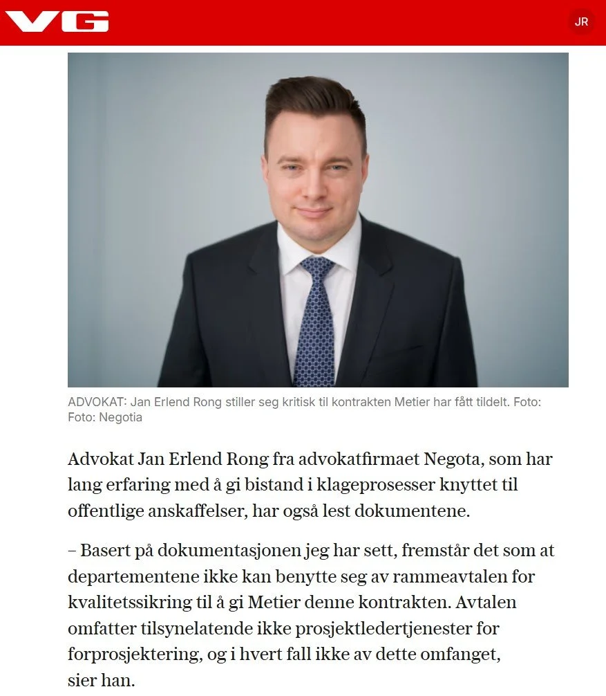 Advokat Rong uttaler seg i VG