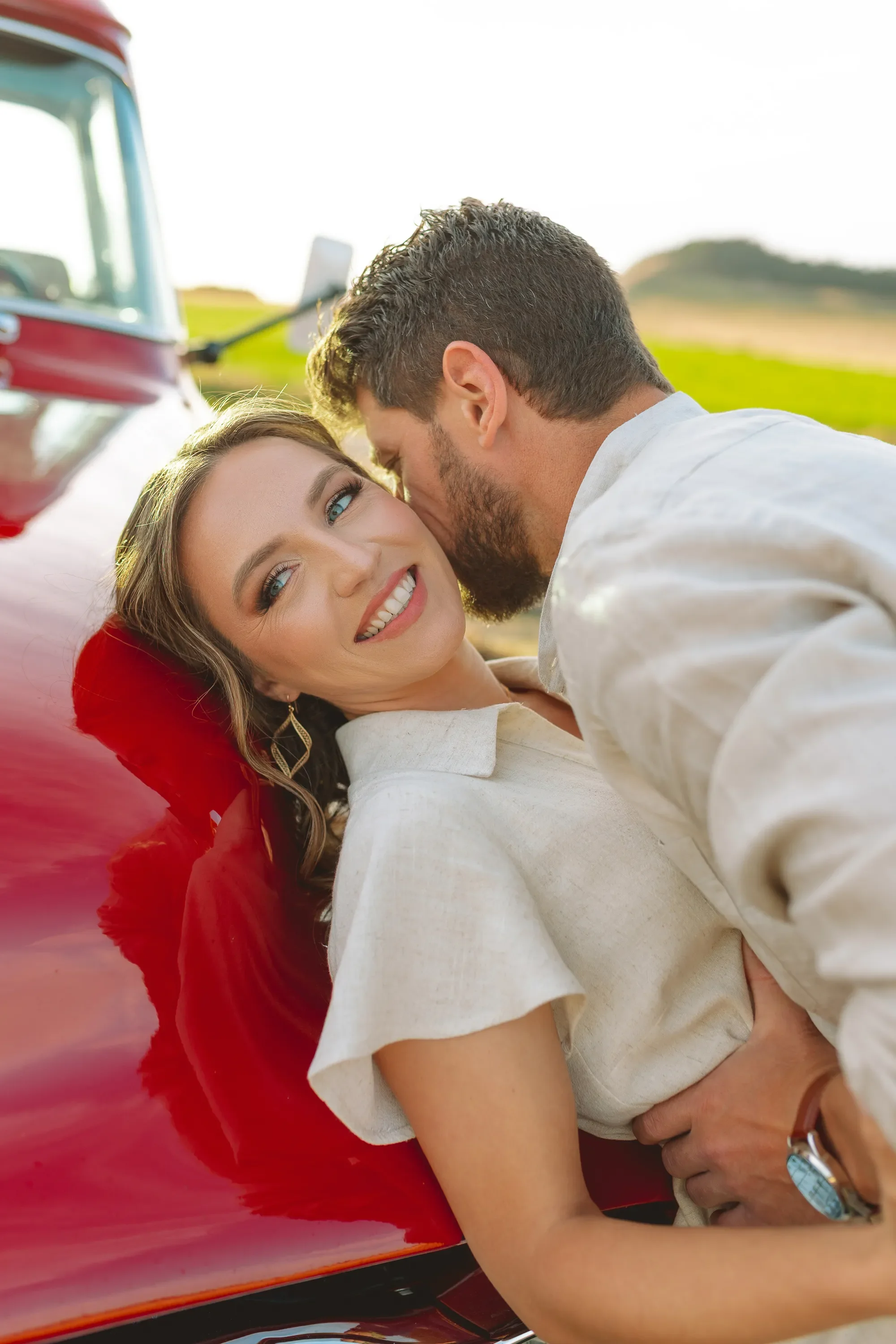 whidbey-island-couple-session-vintage-red-ford-truck-2.webp