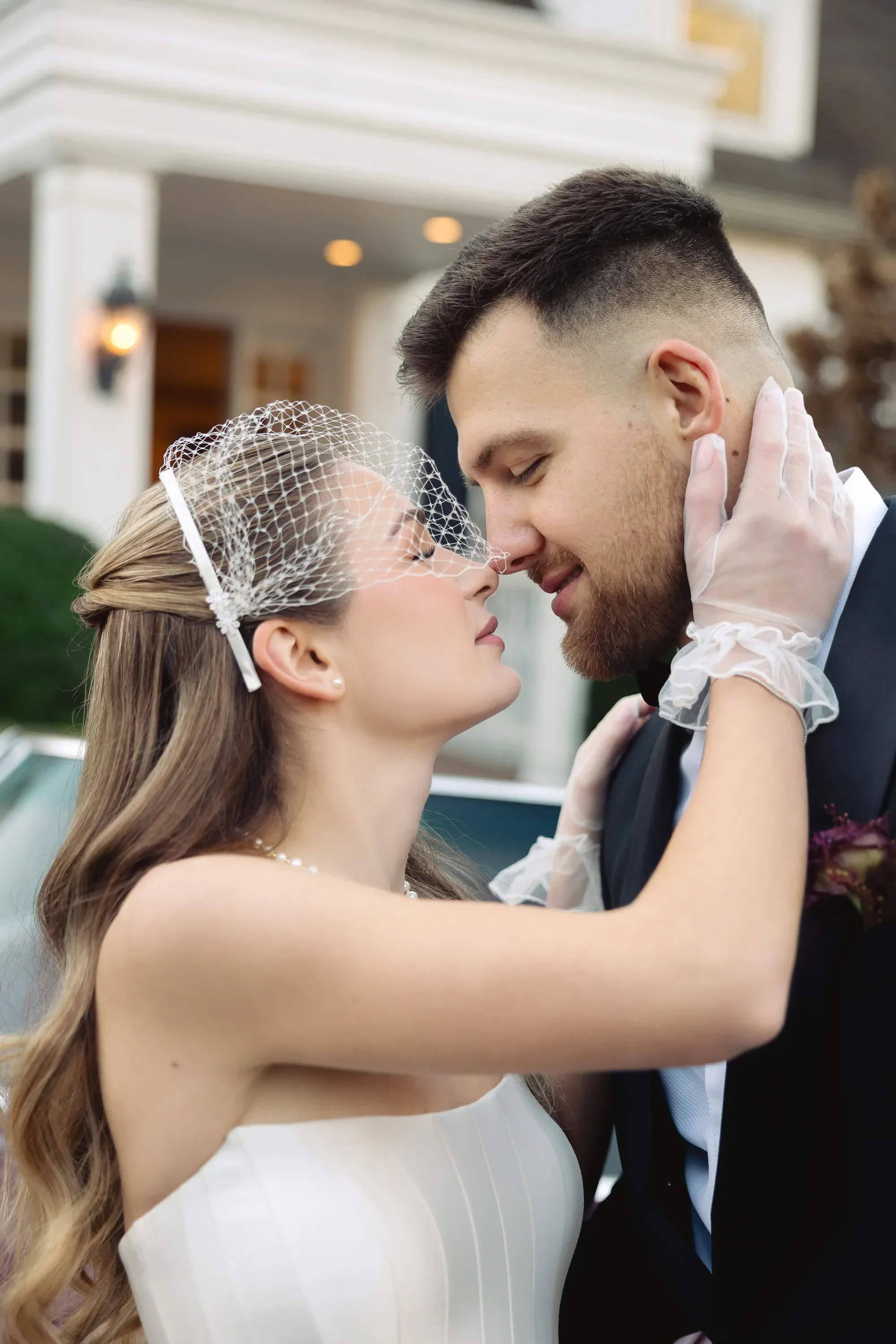A romantic wedding portrait at Fox Hollow Farm