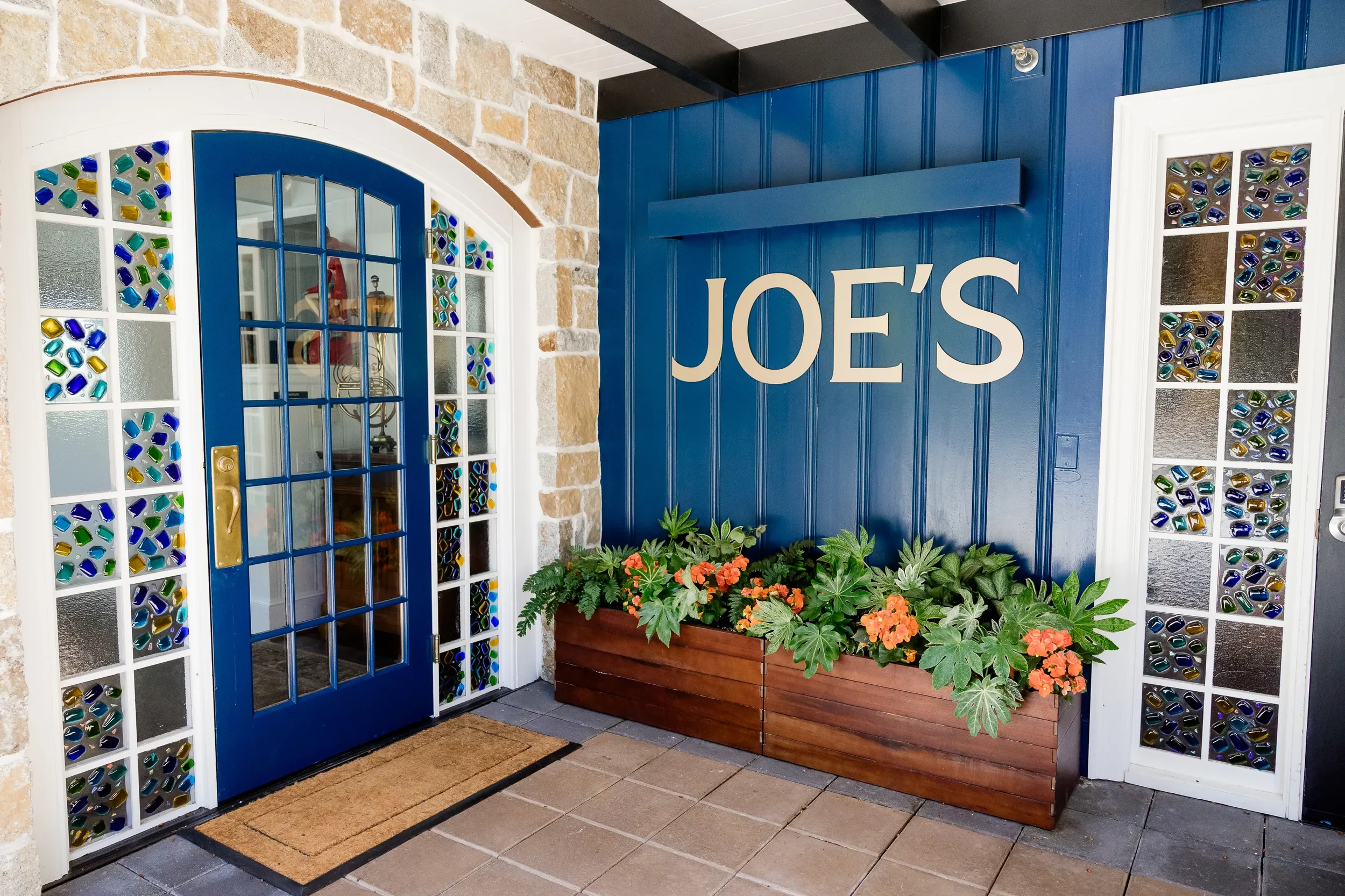 Joe's Garden Restaurant entrance Pleasant Beach Village Bainbridge Island rehearsal dinner