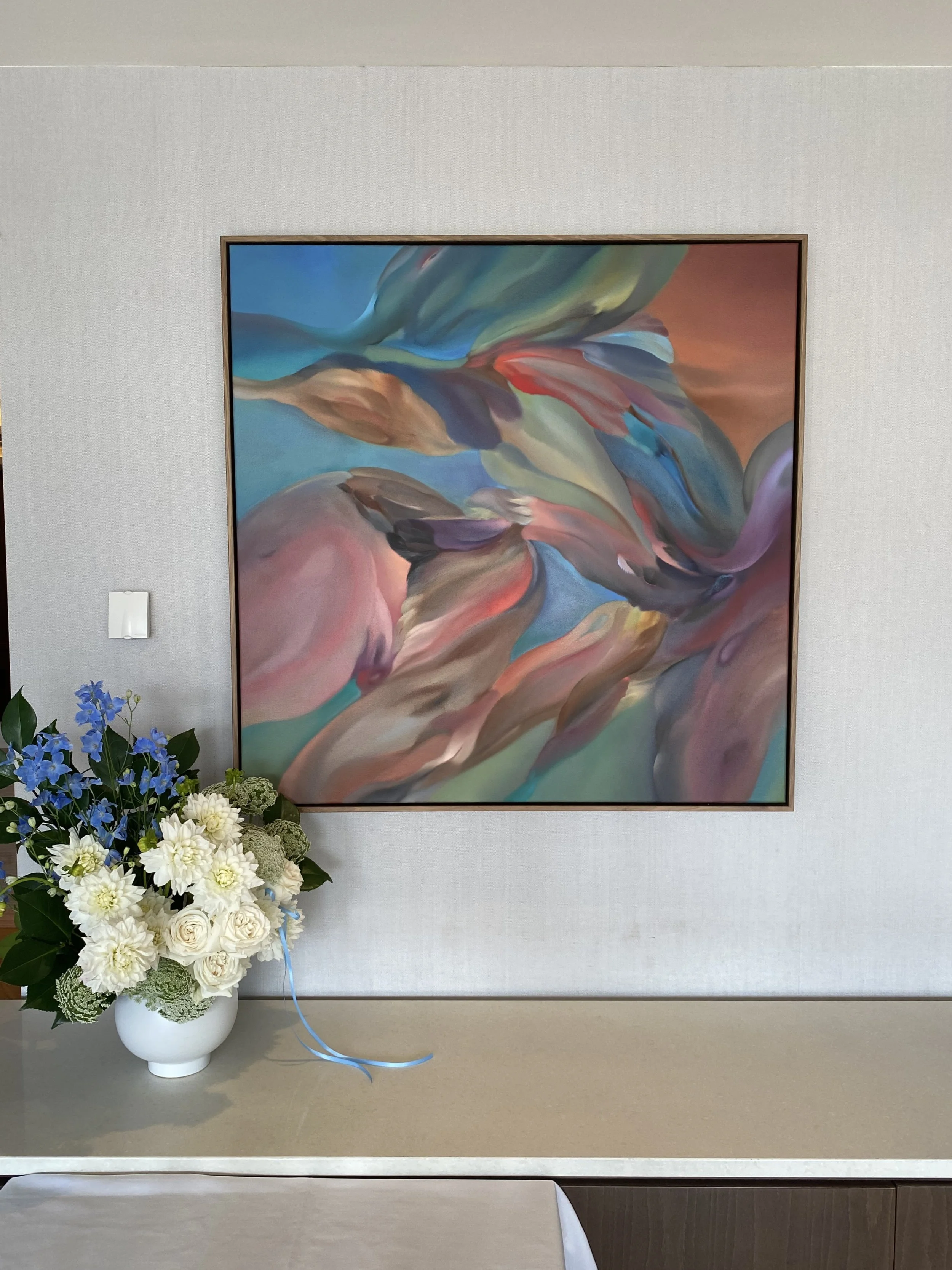 Pale blue and white ceramoic compote arrngement artwork.jpg