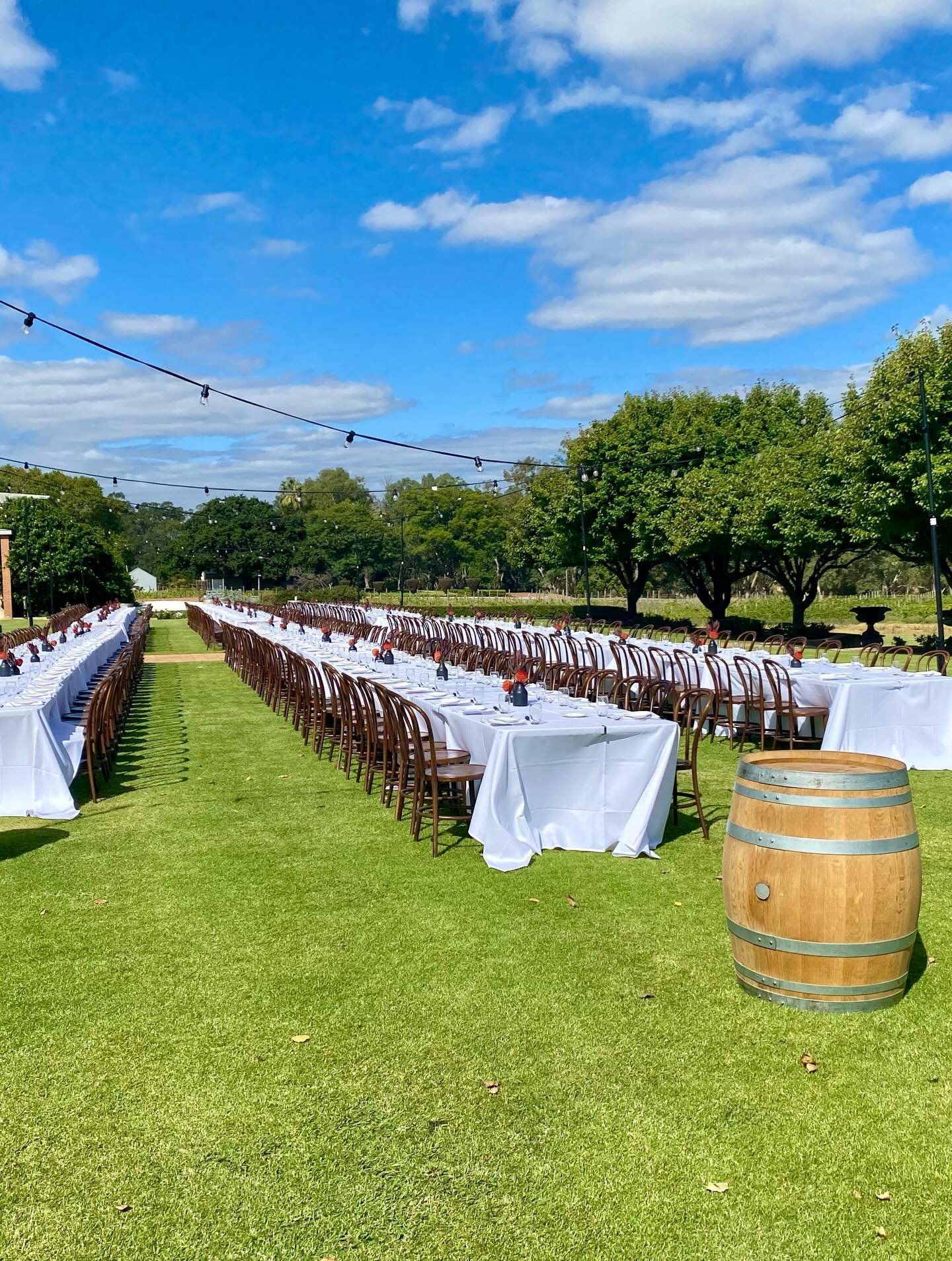 Outdoor soir&eacute;e at the Sandalford anyone? 

For this delightful outdoor event for the BDO National Leaders Conference we kept it understated, practical and on brand with red natives. 

One of the important parts of this event to consider was se