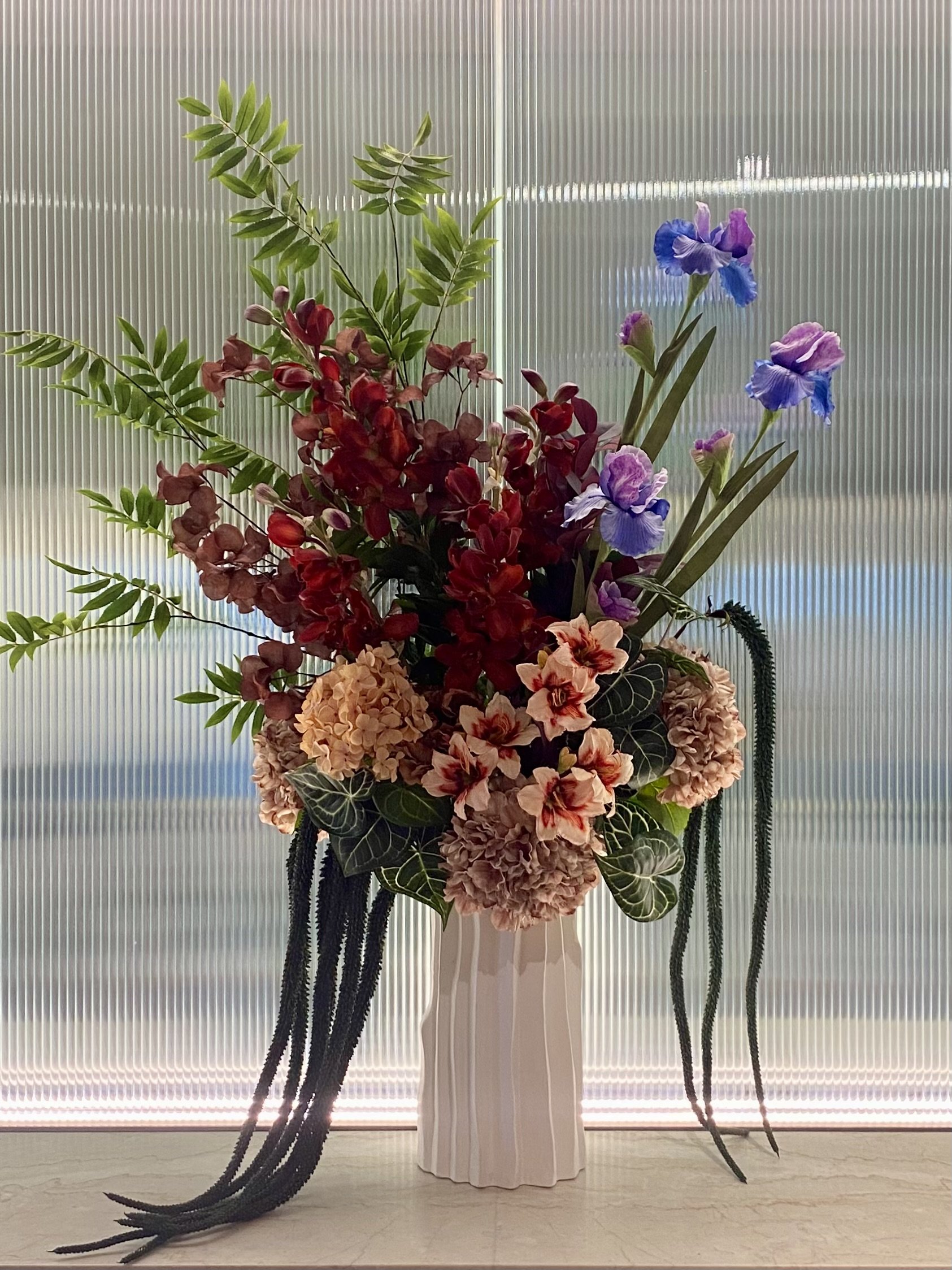 Artificial Autumn Rust Foyer arrangement.jpg