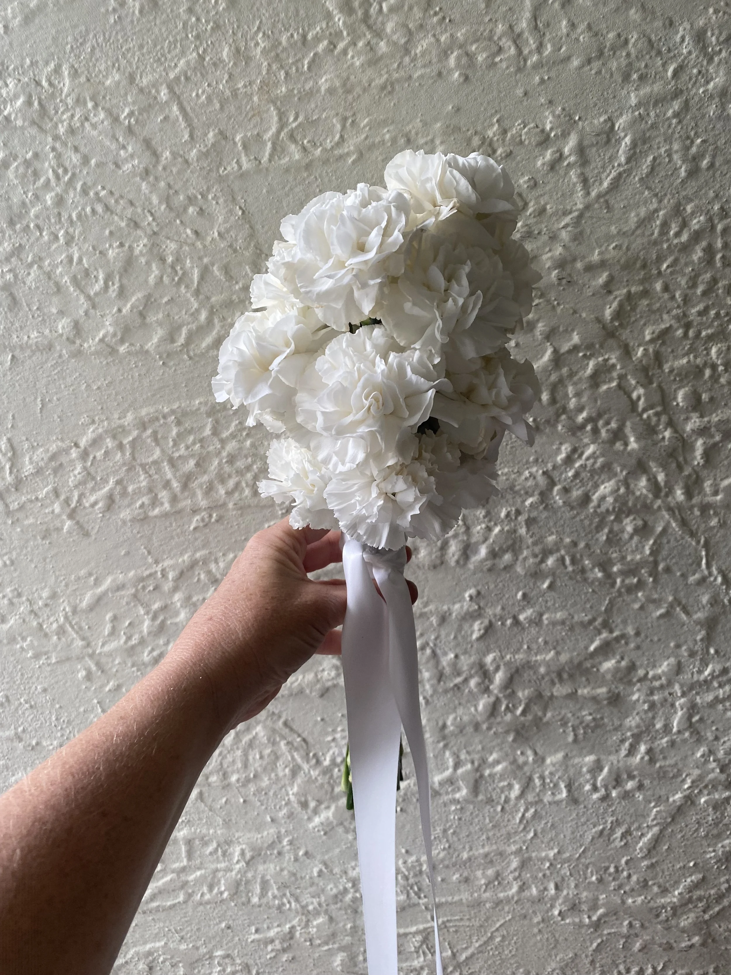 Bridesmaid White Carnation Bouquet.jpg