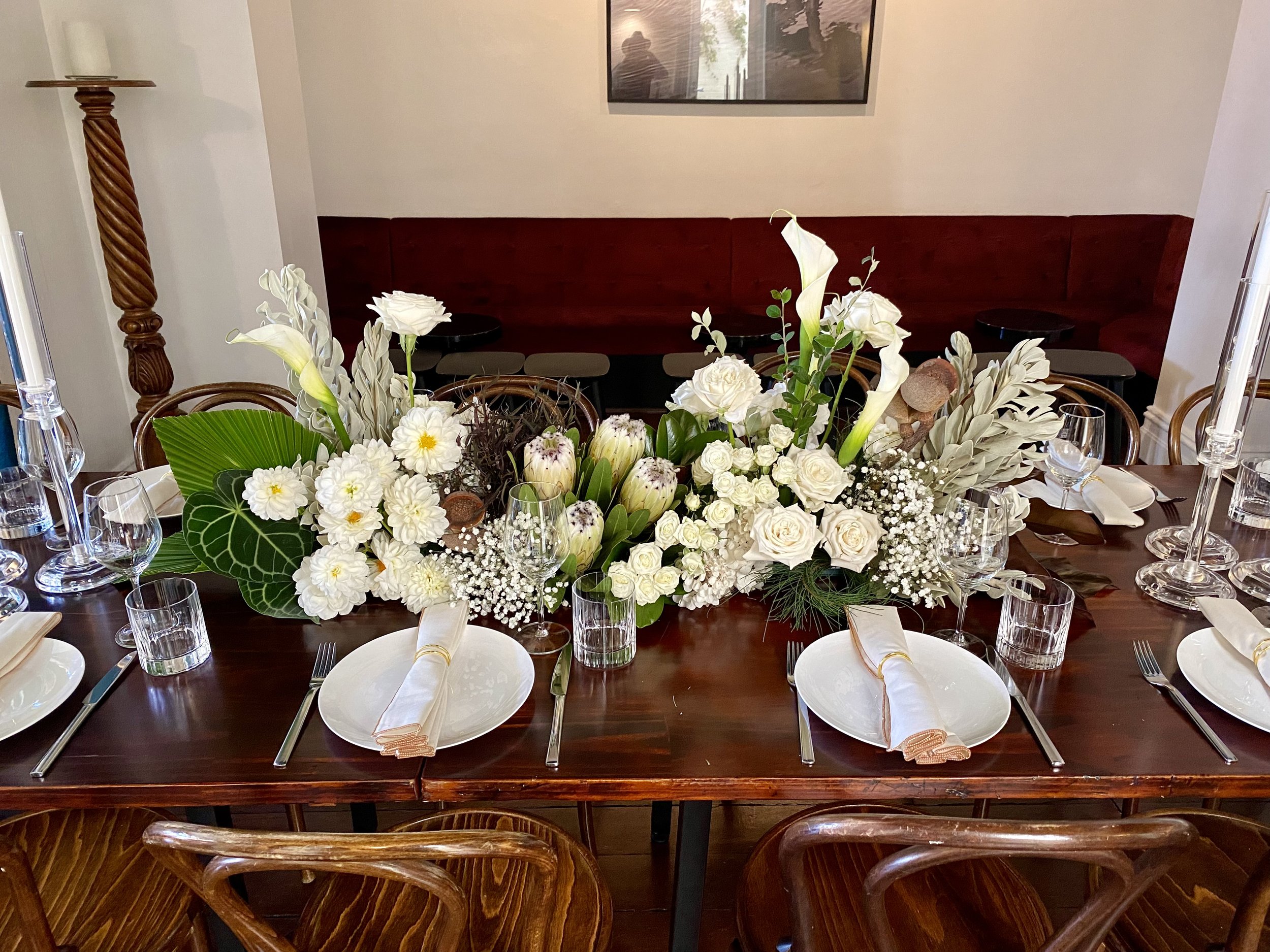 Guildhall white wedding bridal table flowers.jpg