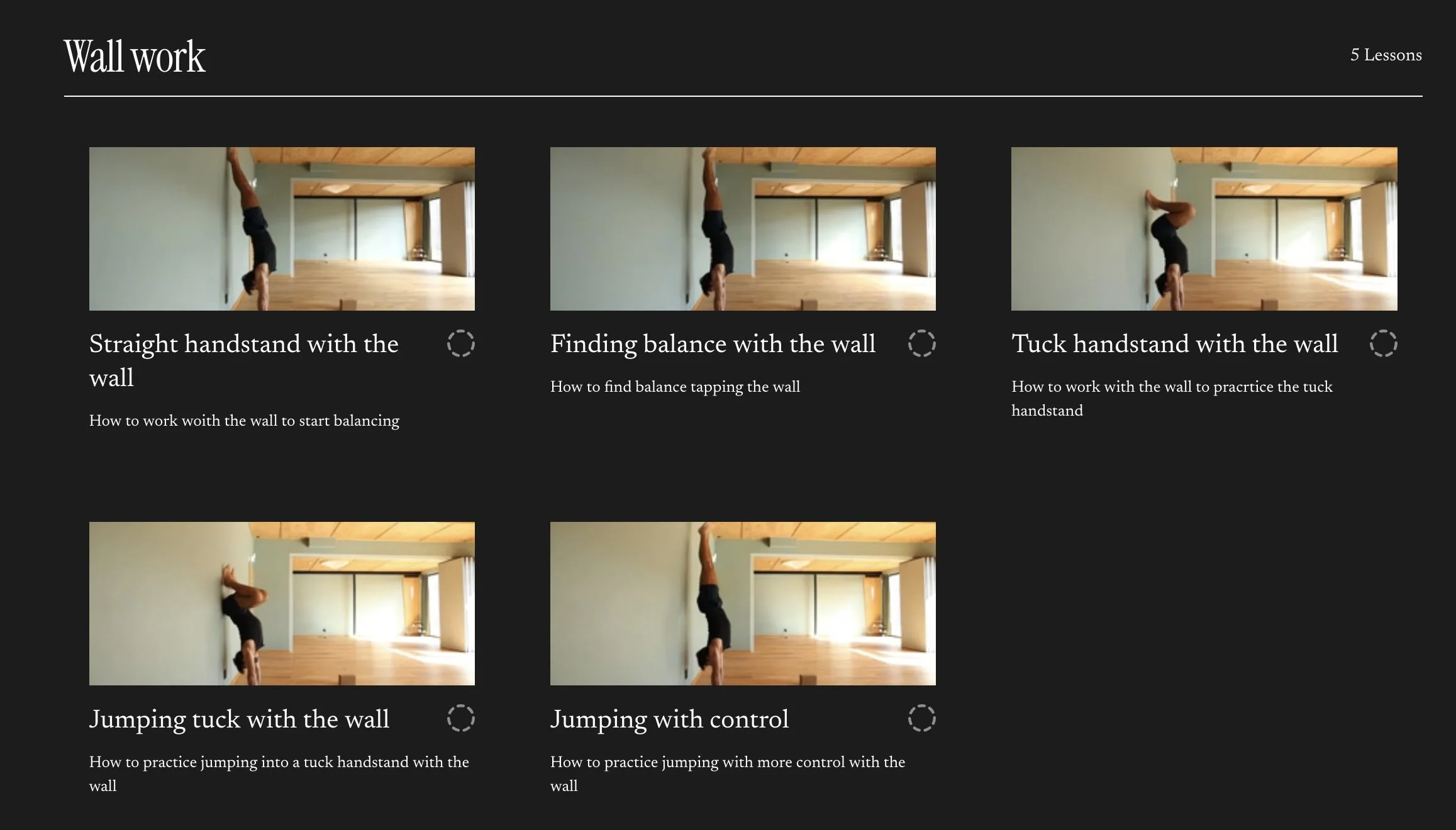 Online Handtand Course