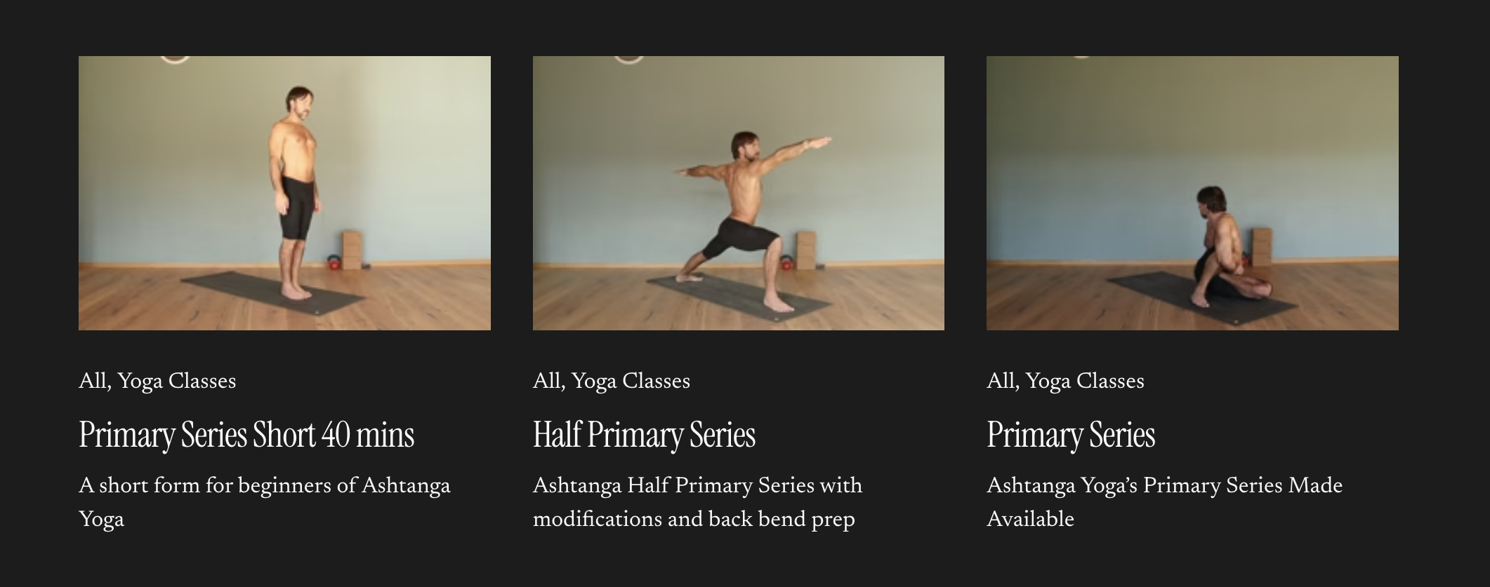 Ashtanga Made Available classes