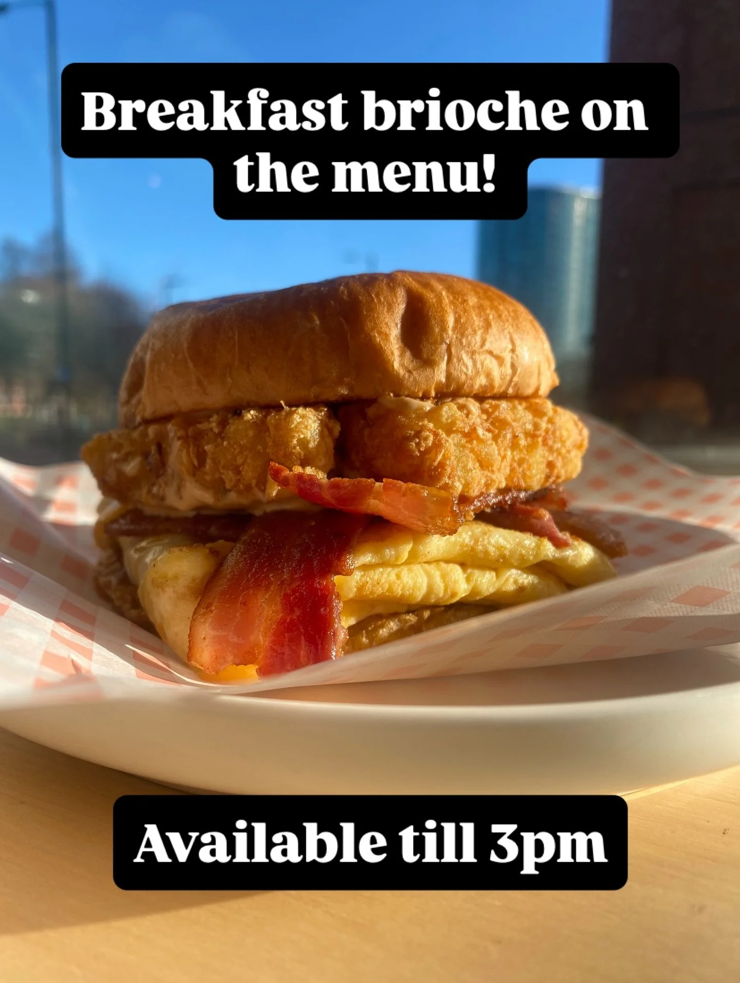 New opening hours + menu update ✨

We&rsquo;re now open from 8am for all your morning fixes ☕️🥐
Our breakfast brioche (and more!) is available all day until 3pm 😋

See you bright and early!
