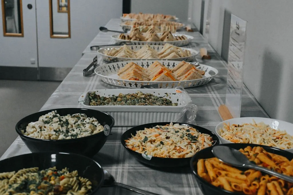 Selection of cold buffet items served at a conference