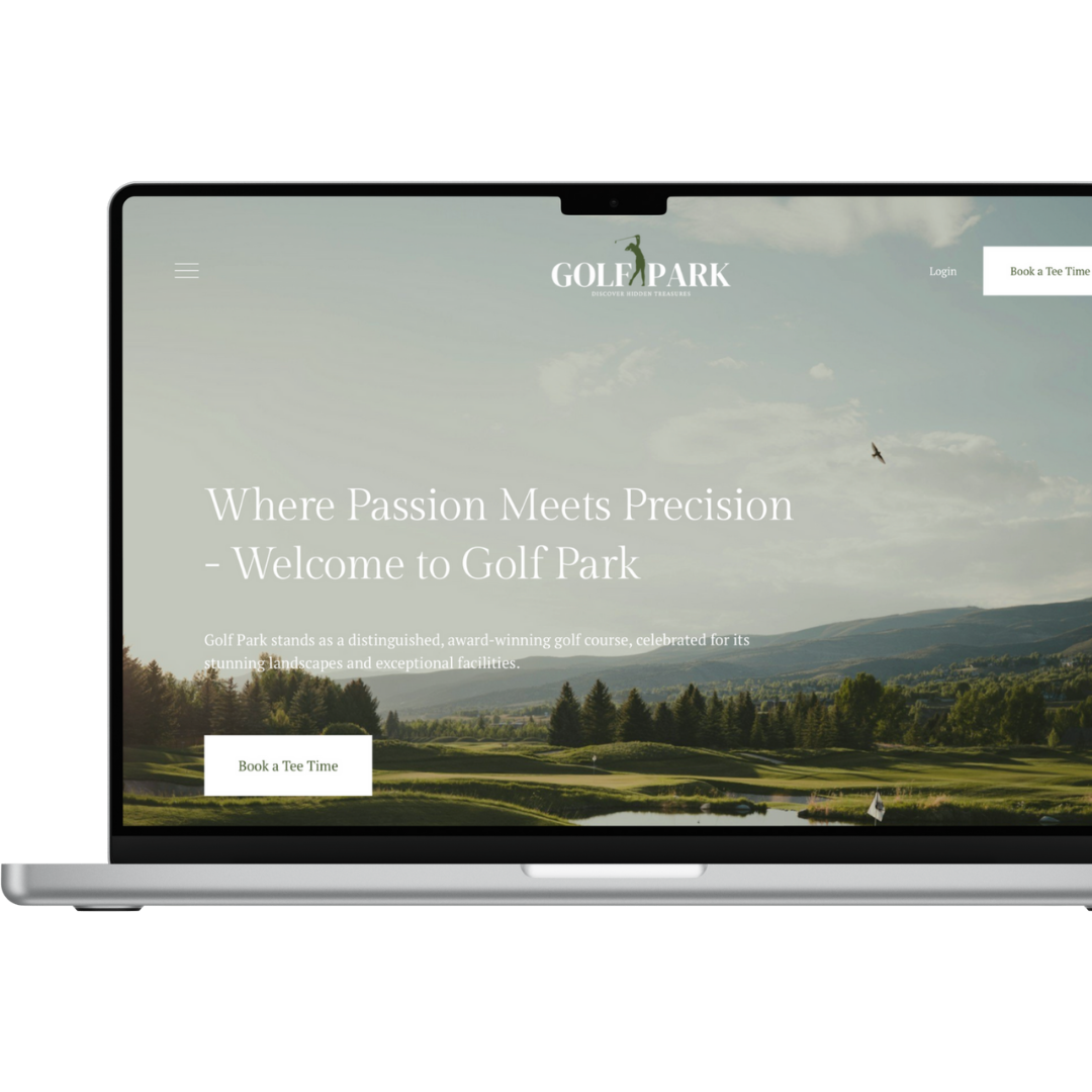 Golf Club Website Design mockup
