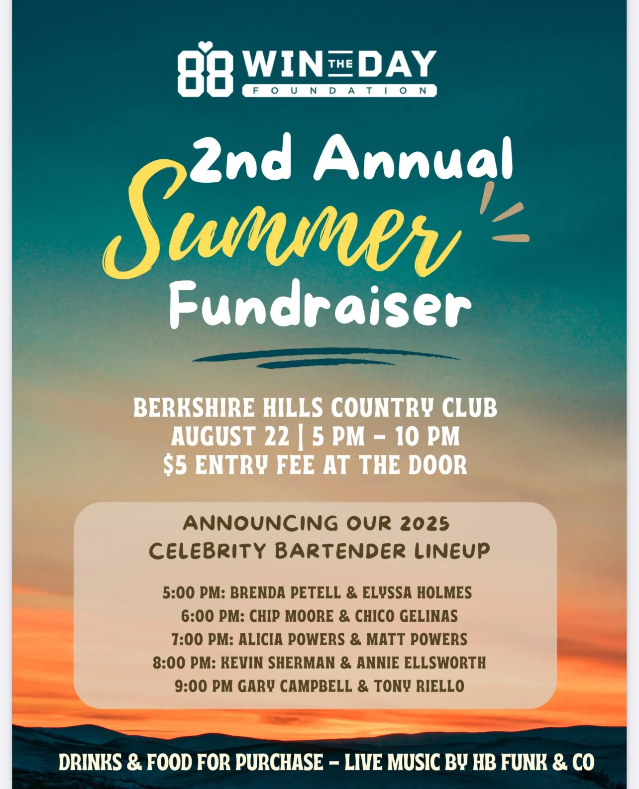 save the date: Our 2nd annual Summer Fundraiser will be held on Friday, August 22nd, 2025.