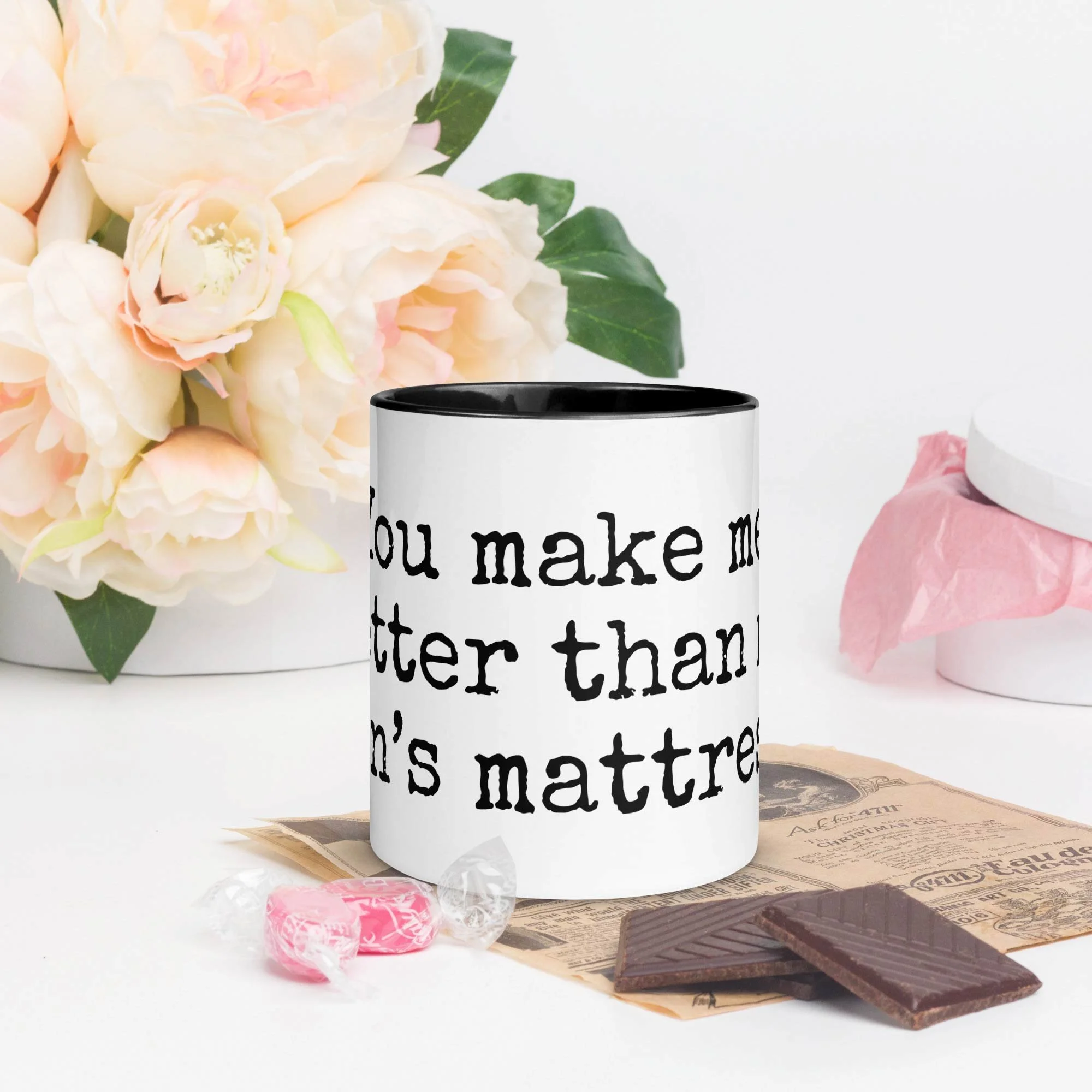 Valentines Ceramic Mug with Black Inside