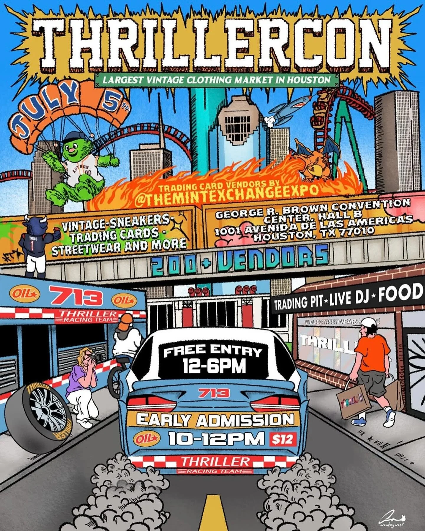 HOUSTON, GET READY FOR THRILLER CON!

Join @thriller.tx on July 5 at the George R. Brown Convention Center for the largest vintage clothing market in the city. 

Early admission $12 (10am -12pm)
Free admission 12pm - 6pm

Get your tickets via DeFy at
