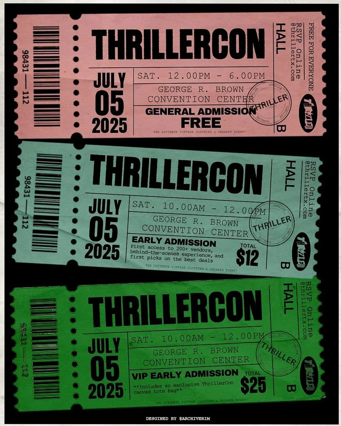 Houston: Do you have your #defy tickets to Thriller Con yet?! They are on sale now at thrillertx.com and follow @thriller.tx 

Peep the full vendor lineup on the next slide ➡️