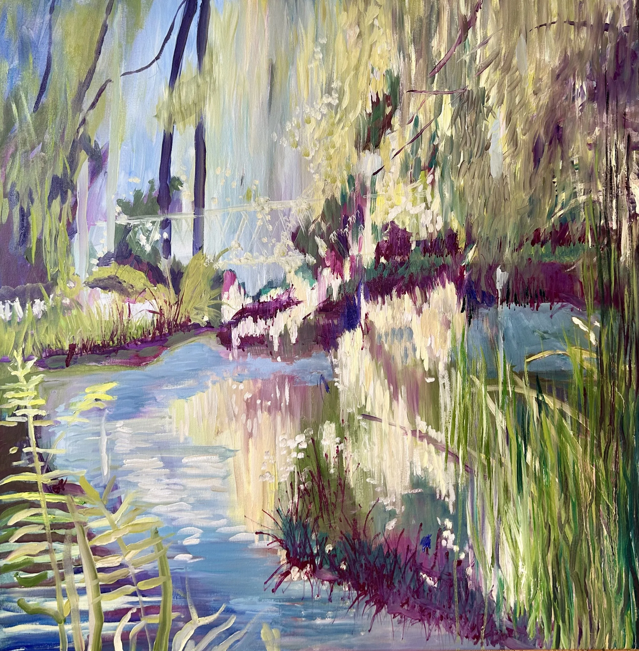 jardin suspendu 80X80 Huile sur toile