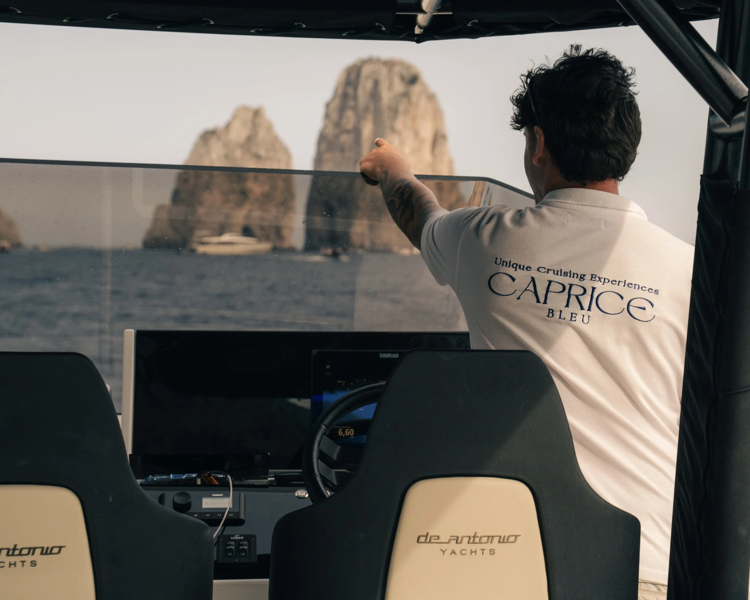 Professional local skipper aboard a luxury yacht in Naples