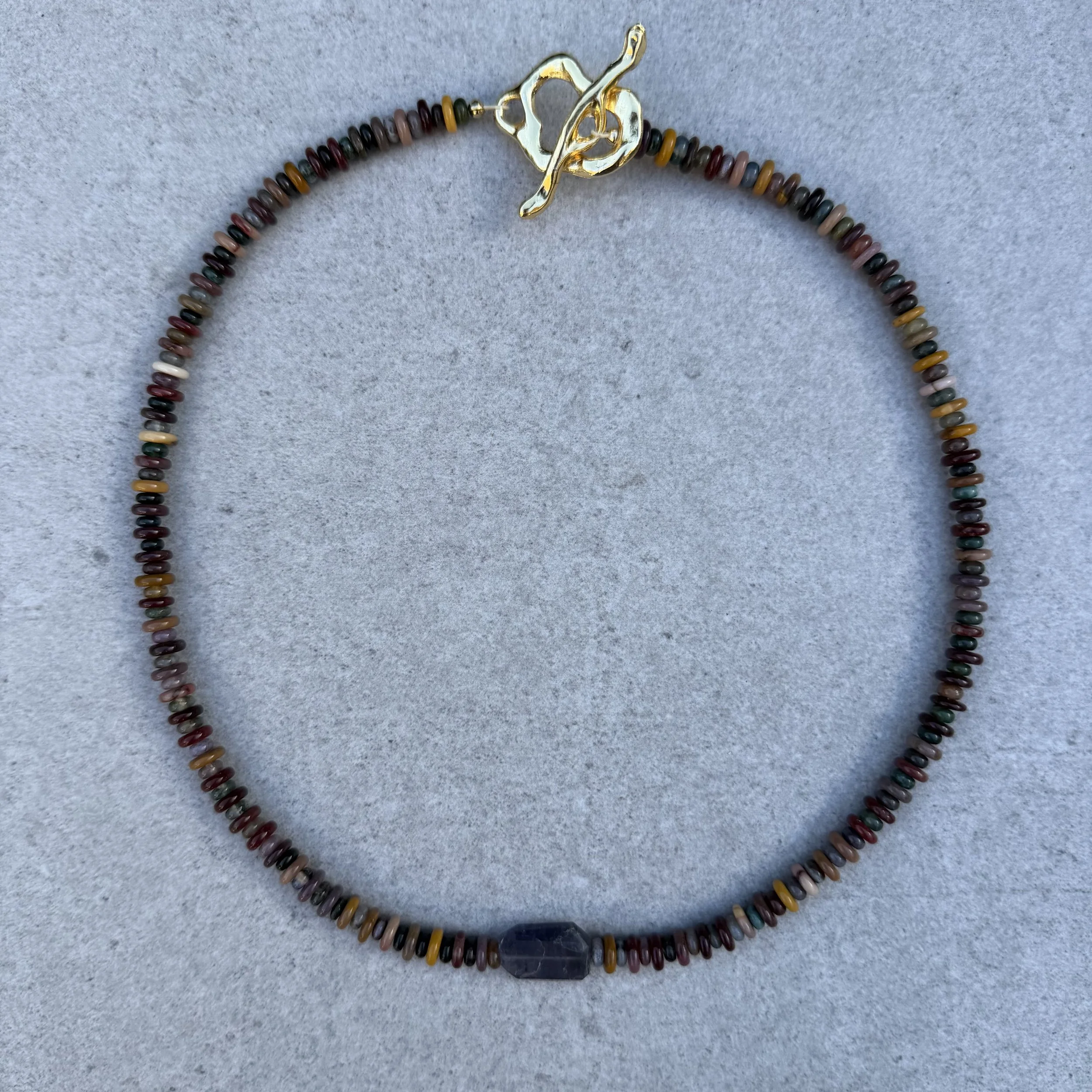 Blue Iolite and Mookaite Jasper Centipede