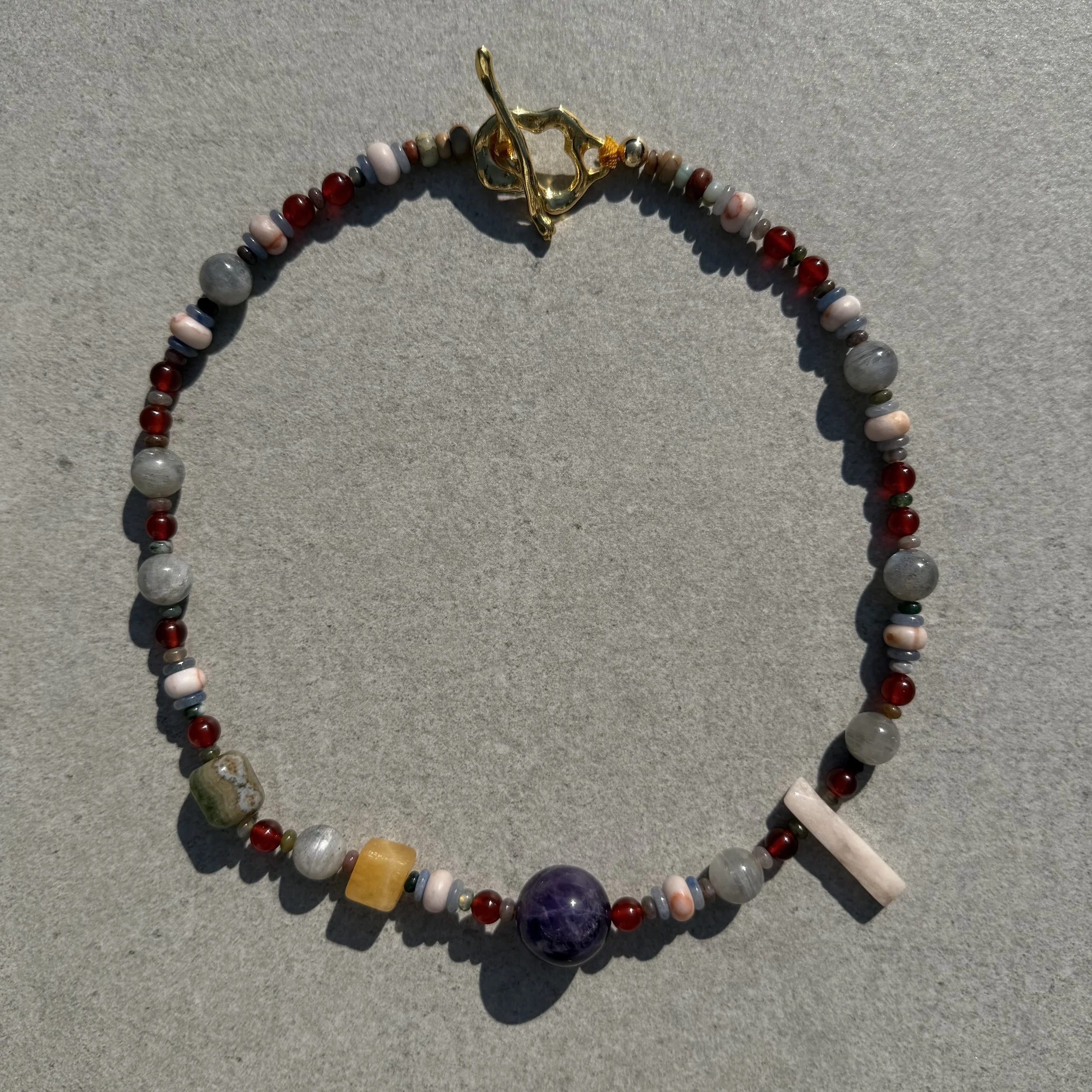 Amethyst Sphere and Morganite Pendant