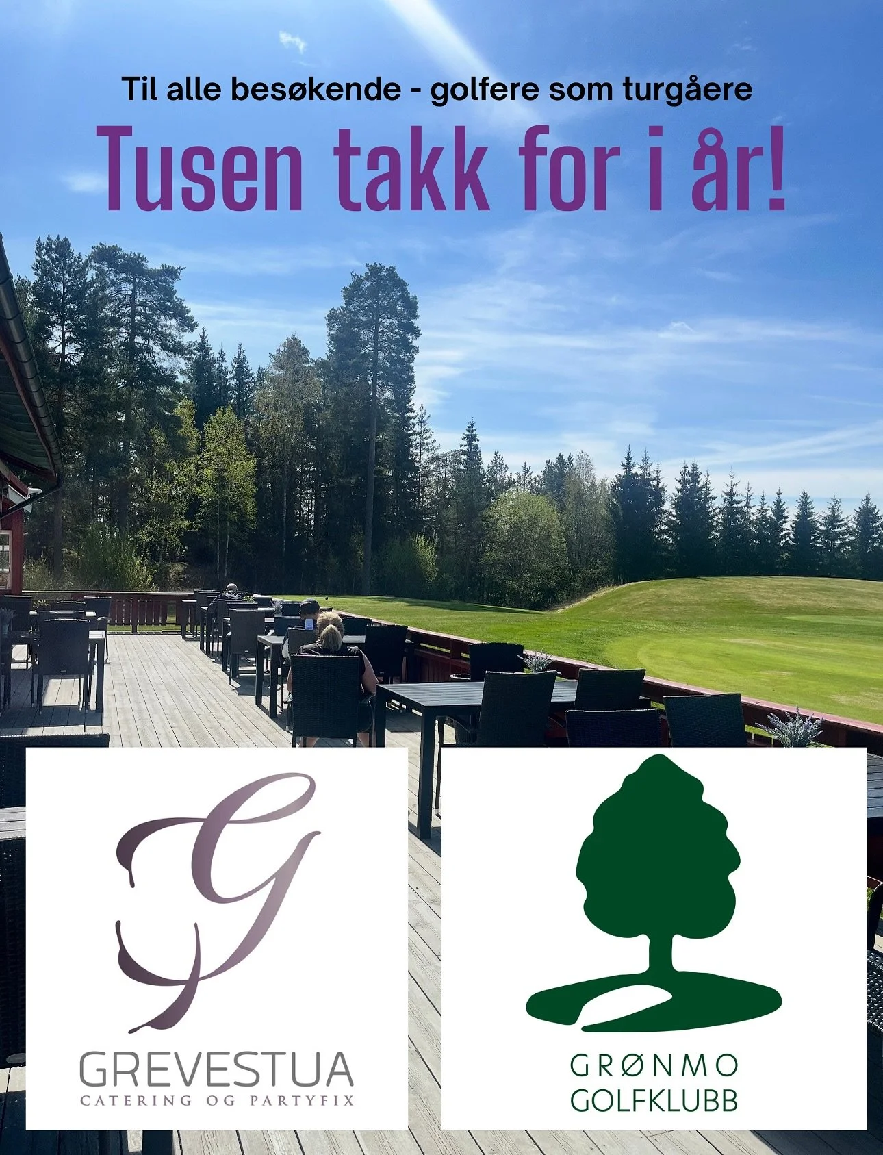 🍂 Takk for sesongen, alle fantastiske bes&oslash;kende p&aring; kafeen p&aring; Gr&oslash;nmo golfklubb! 

Kaldt v&aelig;r har meldt sin ankomst, og dermed takker banen + kafeen for seg for i &aring;r. Det har v&aelig;rt en fantastisk sesong med fin