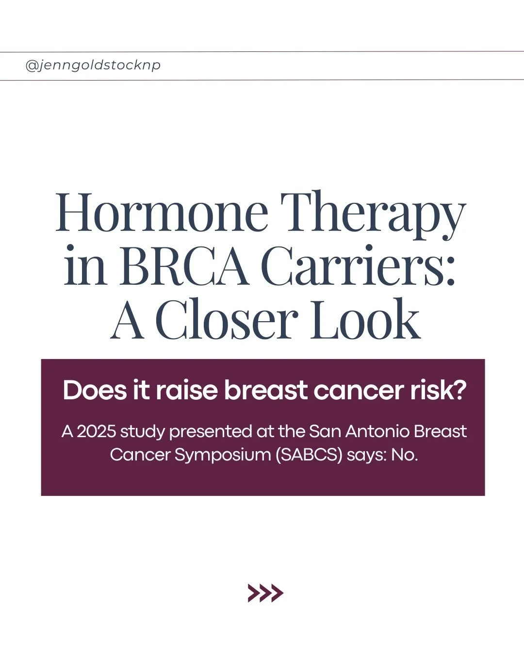 Hormone therapy in BRCA carriers has long been viewed with caution and fear.

A study presented in 2025 at the San Antonio Breast Cancer Symposium (SABCS) followed more than 1,300 women with BRCA1 or BRCA2 mutations, the majority of whom entered meno