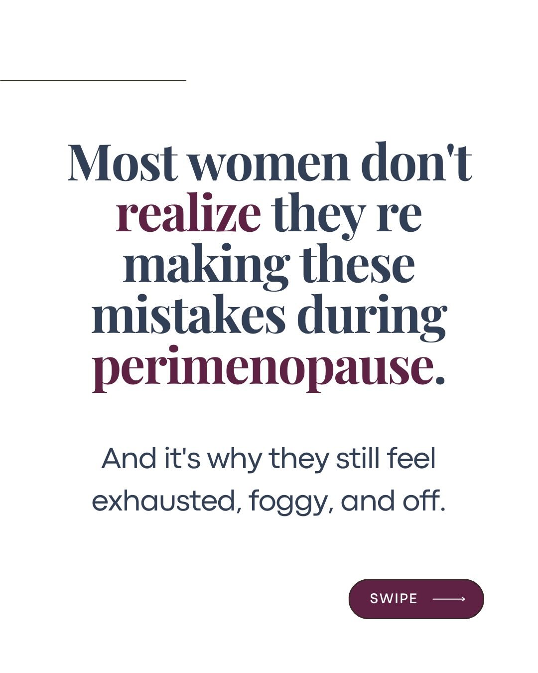 Many women enter perimenopause without realizing it.

Not because the symptoms aren&rsquo;t there but because the information around this stage of life is still so limited.

I often see women making a few common mistakes during this transition:

&bul