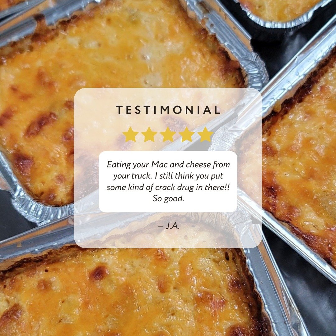 When your mac and cheese is so good, it feels like a guilty pleasure! 😍 Thanks for the love, J.A.! #ComfortFood #CheesyGoodness