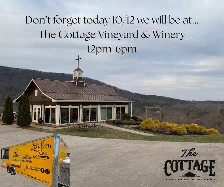 π· Don’t forget  we’re at The Cottage Vineyard & Winery today from 12–6pm!
Come enjoy good food, great wine, and mountain views that can’t be beat
#smokingaxleeatery #kitchenofdana #Georgia #yummy #foodtrailer