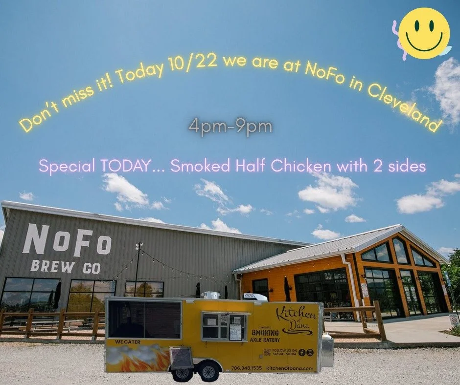 See y'all at NoFo Cleveland today!! Don't miss our special, Smoked Half Chicken π
#kitchenofdana #smokingaxleeatery #Georgia #yummy #nofo #foodtruck #foodtrailer