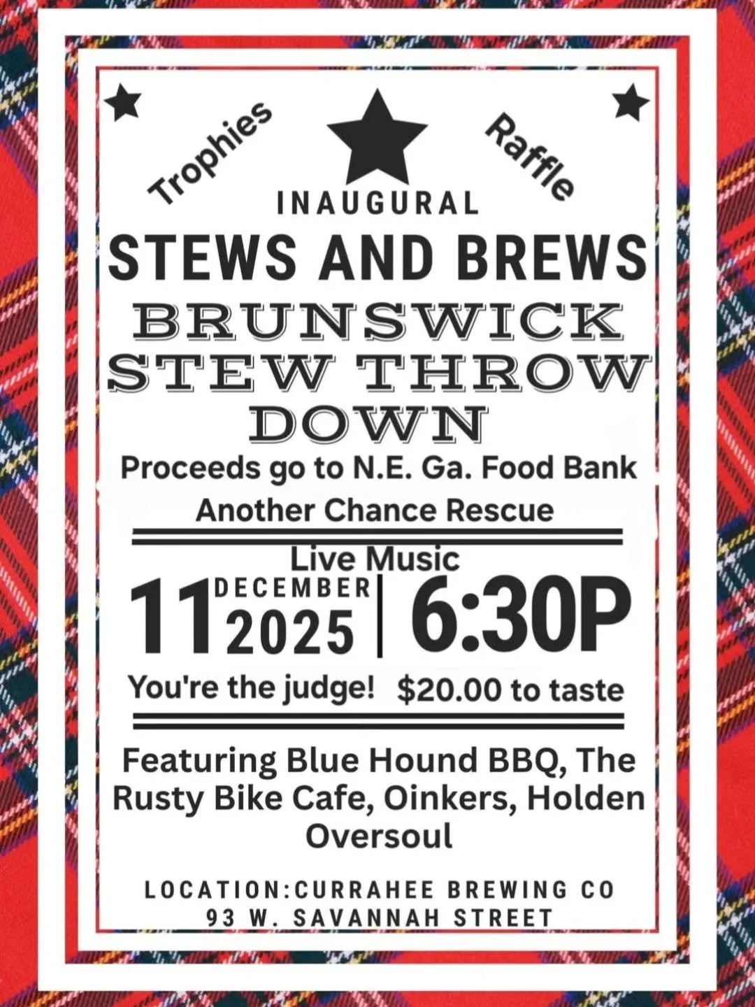 Excited to be a part of this awesome fundraiser and do a little friendly smack talk with fellow foodies! Come out and support the cause. Vote for your favorite brunswick stew. Of course it will be Kitchen of Dana Smoking Axle Eatery!!!