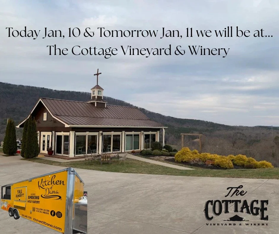 We are excited to see y'all today and tomorrow at The Cottage!! 

#kitchenofdana #southerncomfortfood #Georgia #smokingaxleeatery #foodtruck