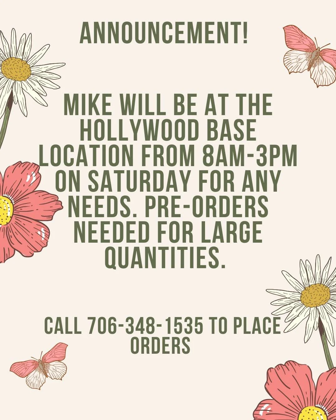 We will be closed for Easter. If you need anything ahead of time give us a call! 

#kitchenofdana #smokingaxleeatery #Georgia #easter #lookforthebrownbox