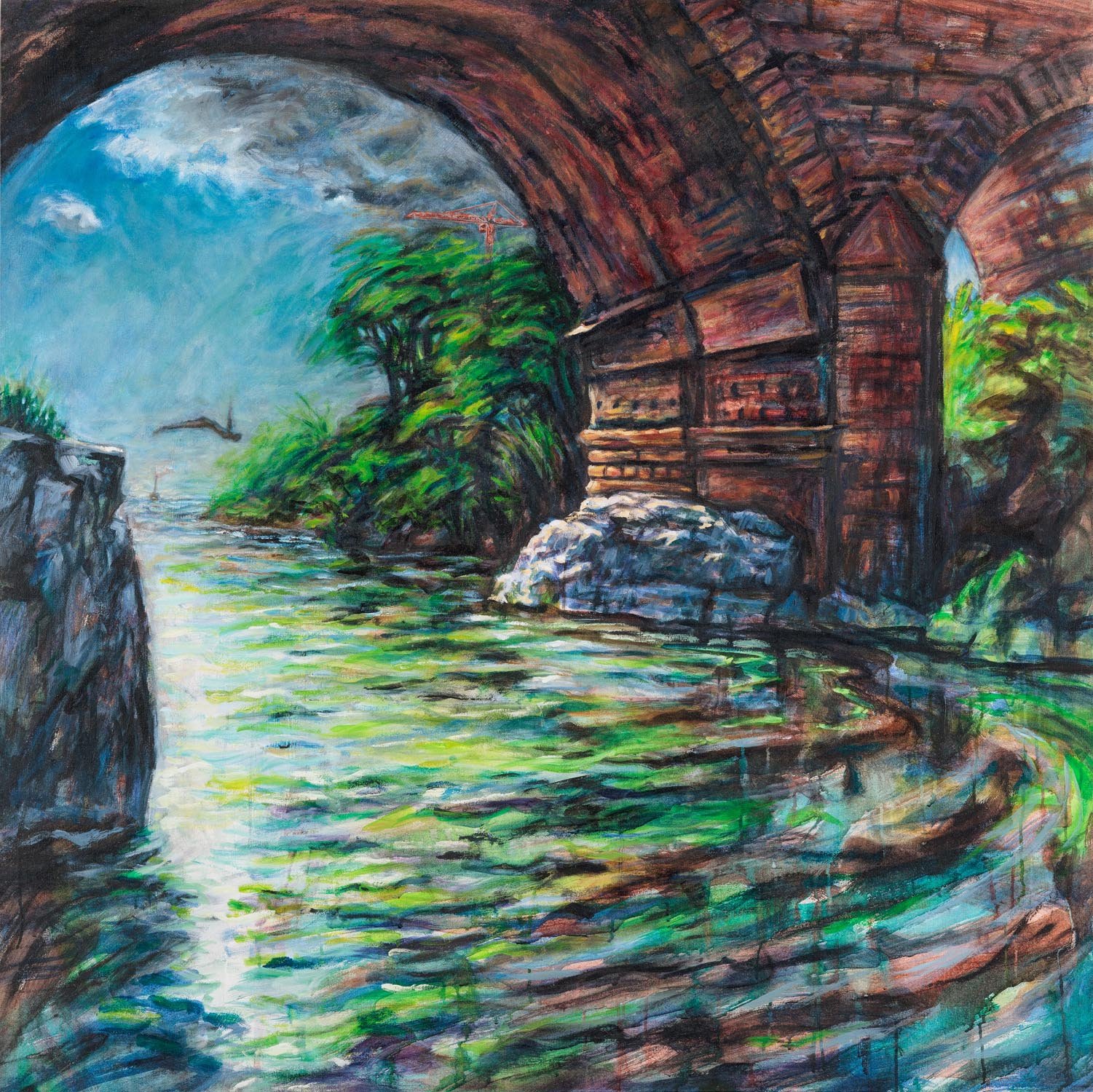 Crossing, 1992, acrylic on canvas, 137 x 137 cm